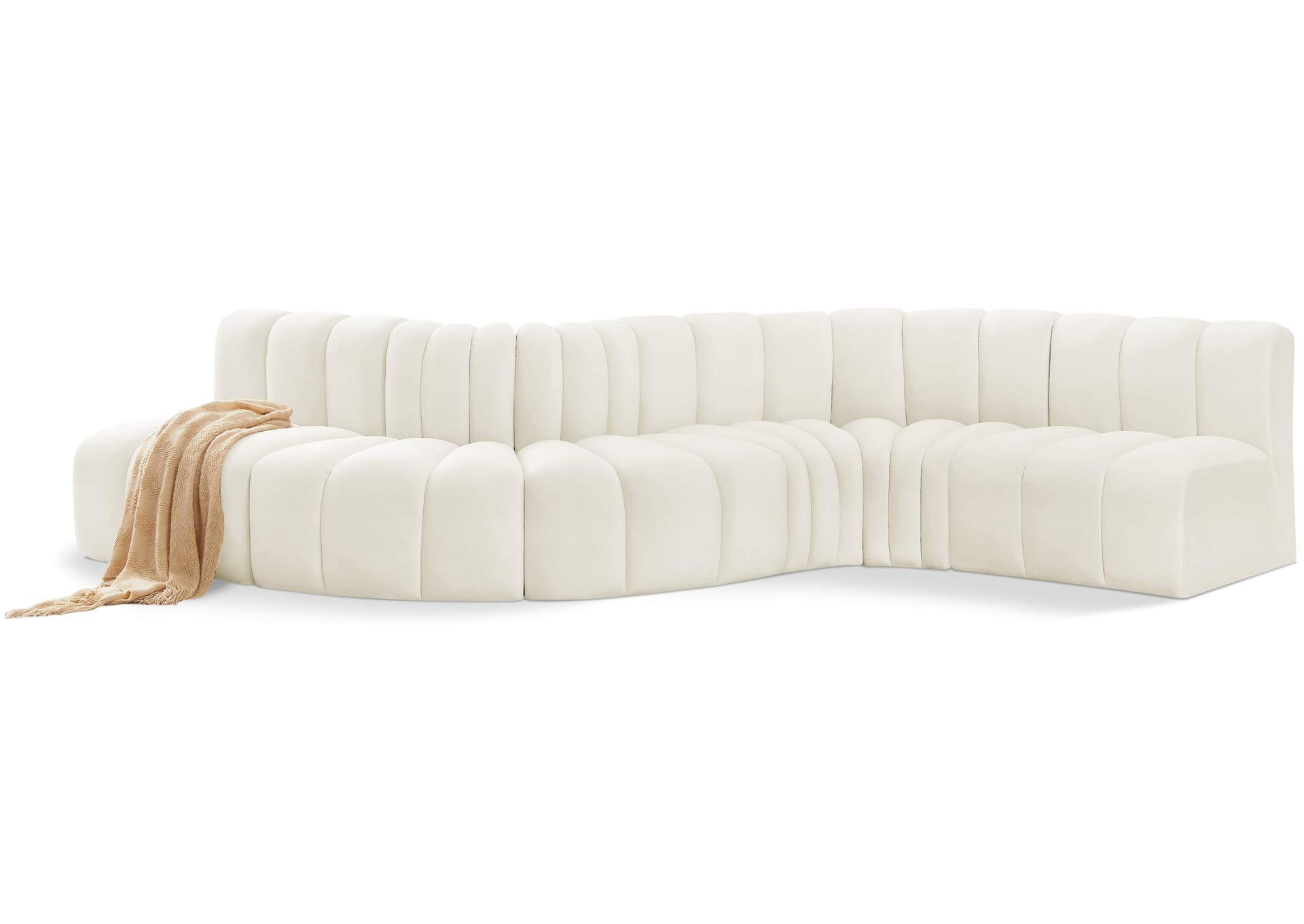 Arc Cream Velvet Modular Sofa,Meridian Furniture