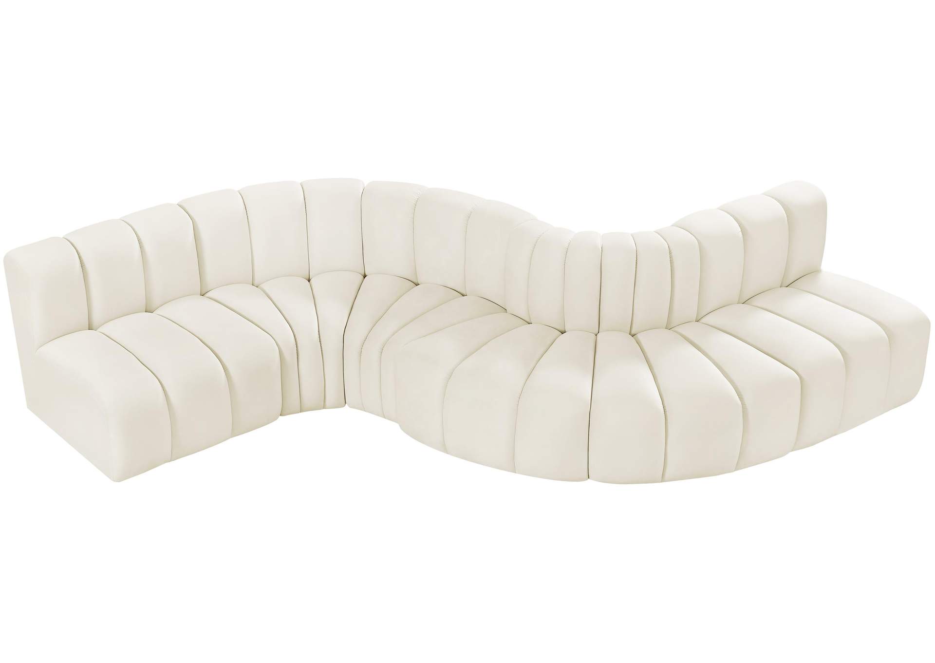 Arc Cream Velvet Modular Sofa,Meridian Furniture