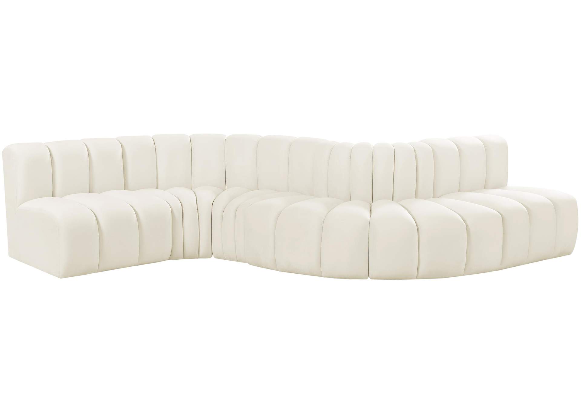 Arc Cream Velvet Modular Sofa,Meridian Furniture