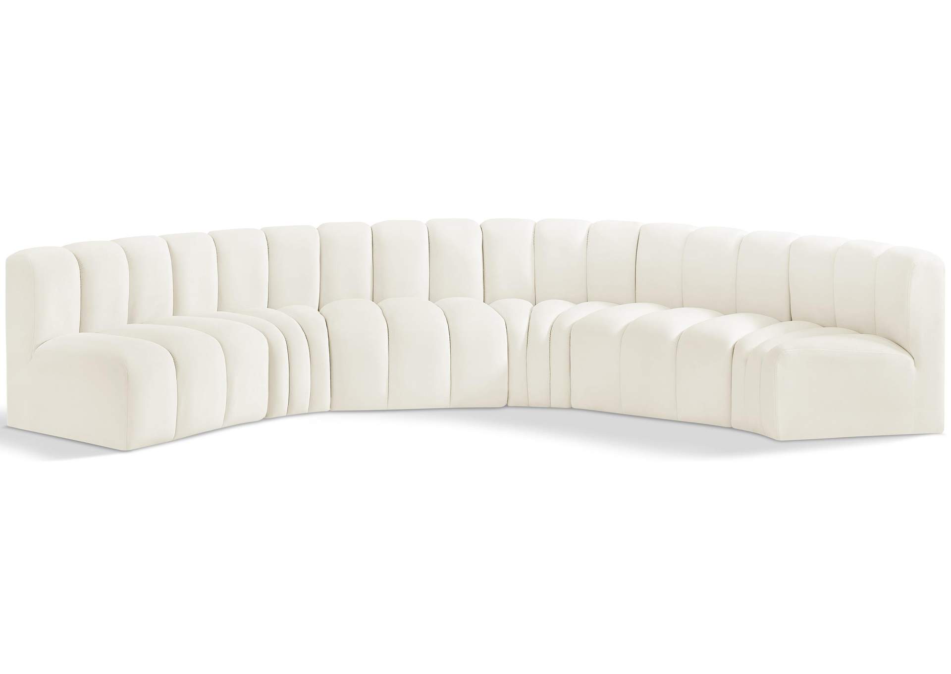 Arc Cream Velvet Modular Sofa,Meridian Furniture