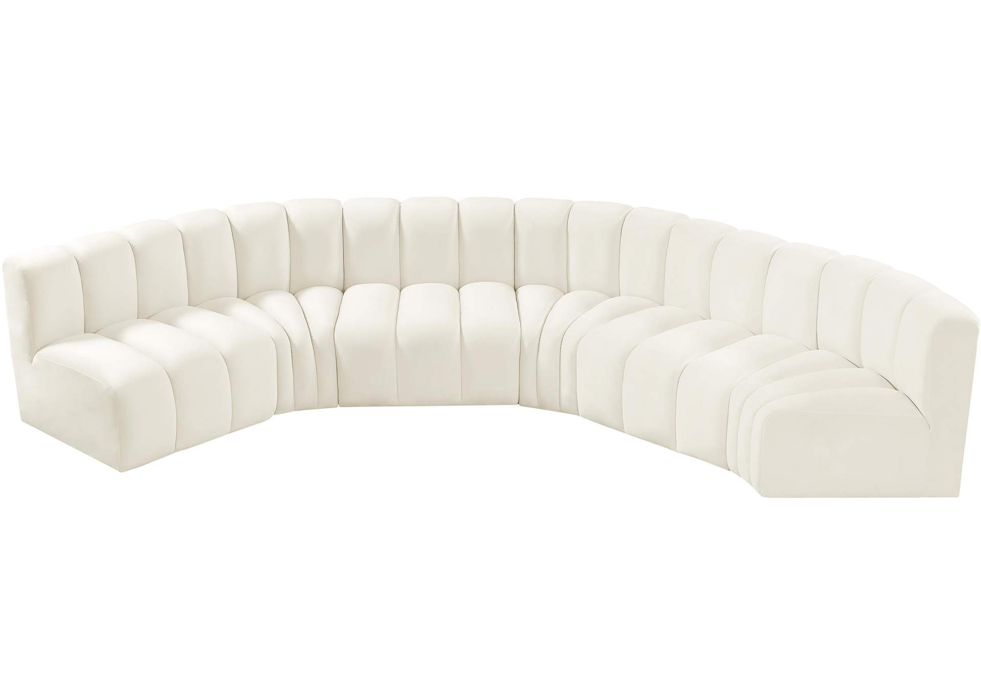 Arc Cream Velvet Modular Sofa,Meridian Furniture