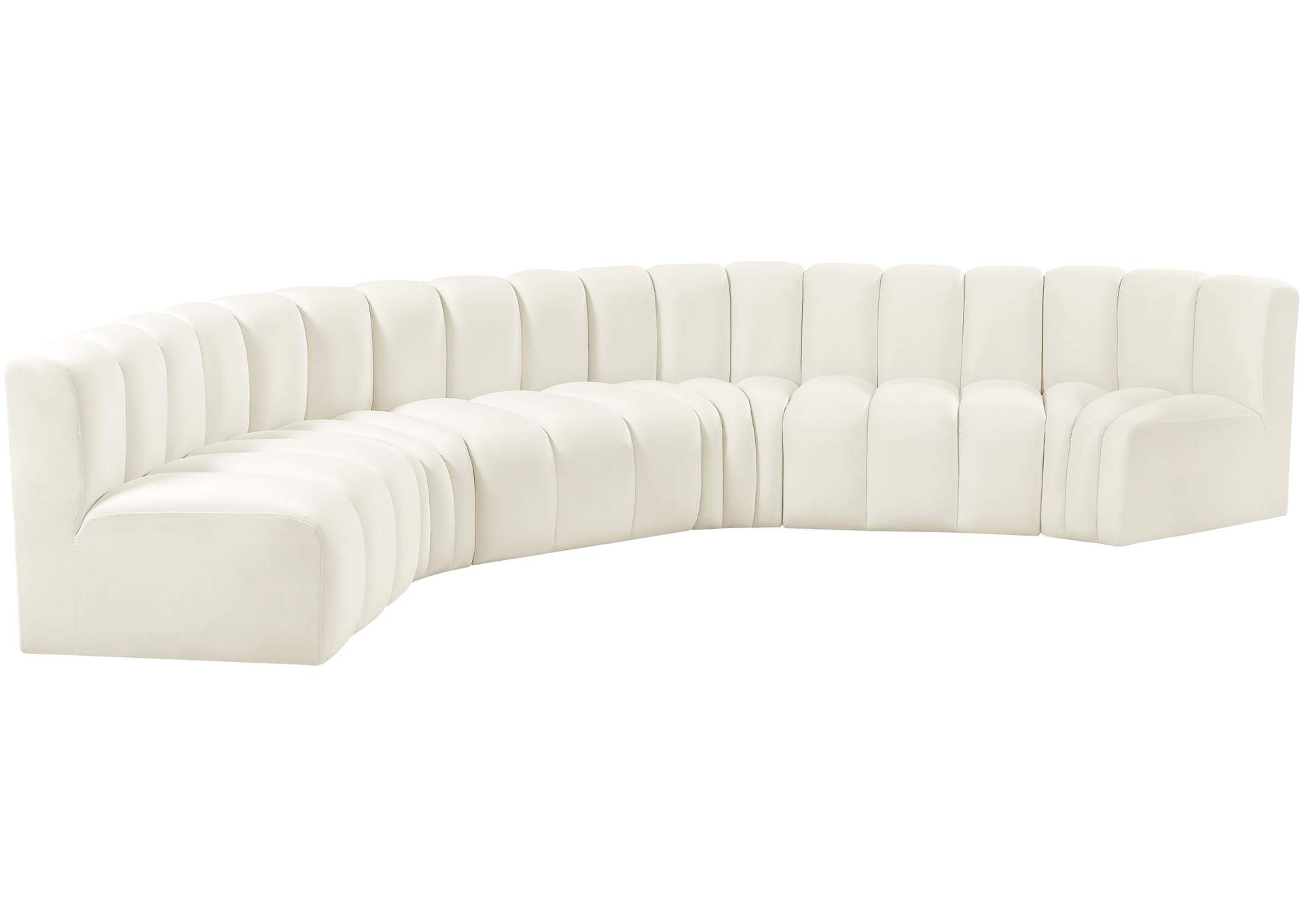 Arc Cream Velvet Modular Sofa,Meridian Furniture