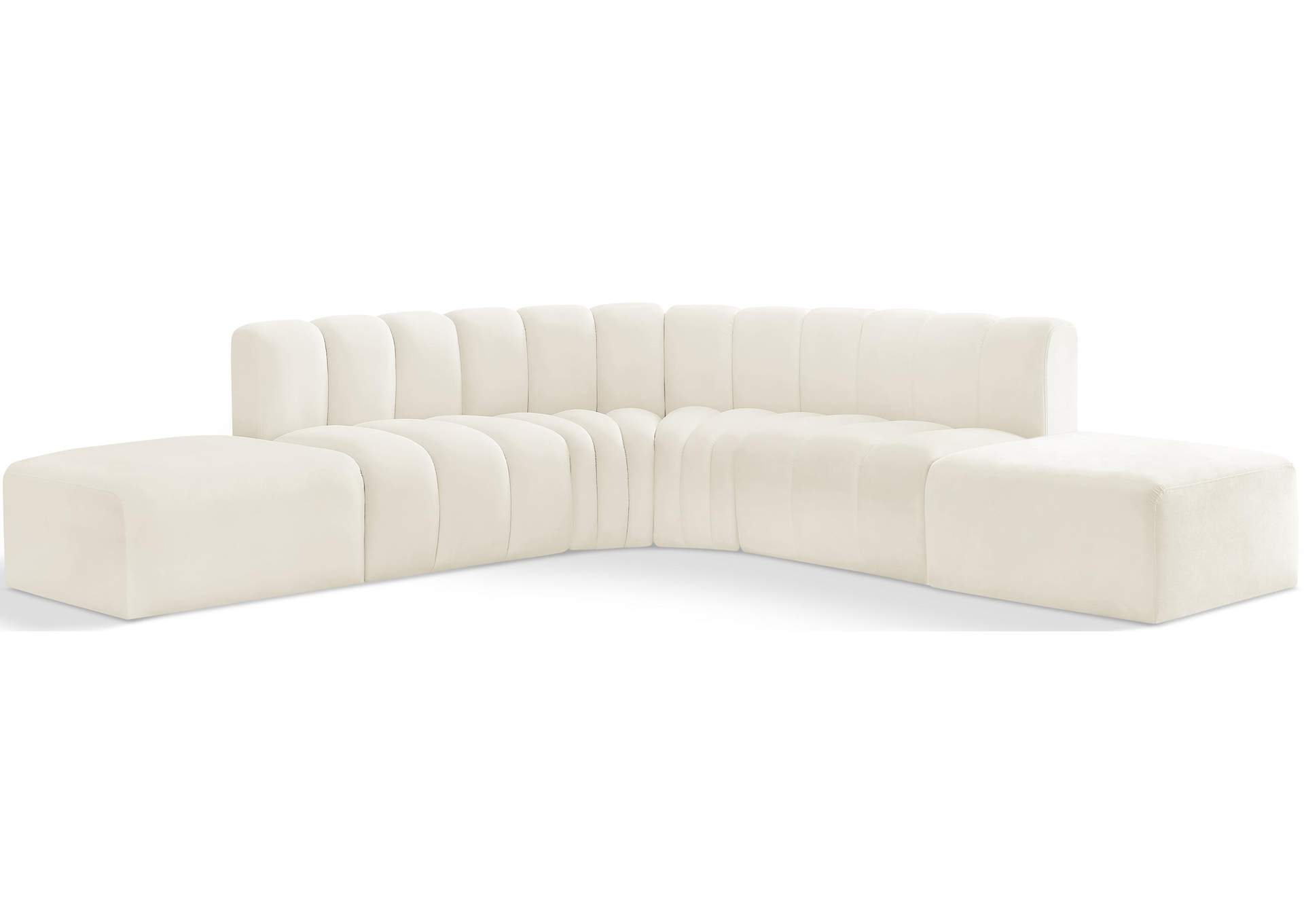 Arc Cream Velvet Modular Sofa,Meridian Furniture