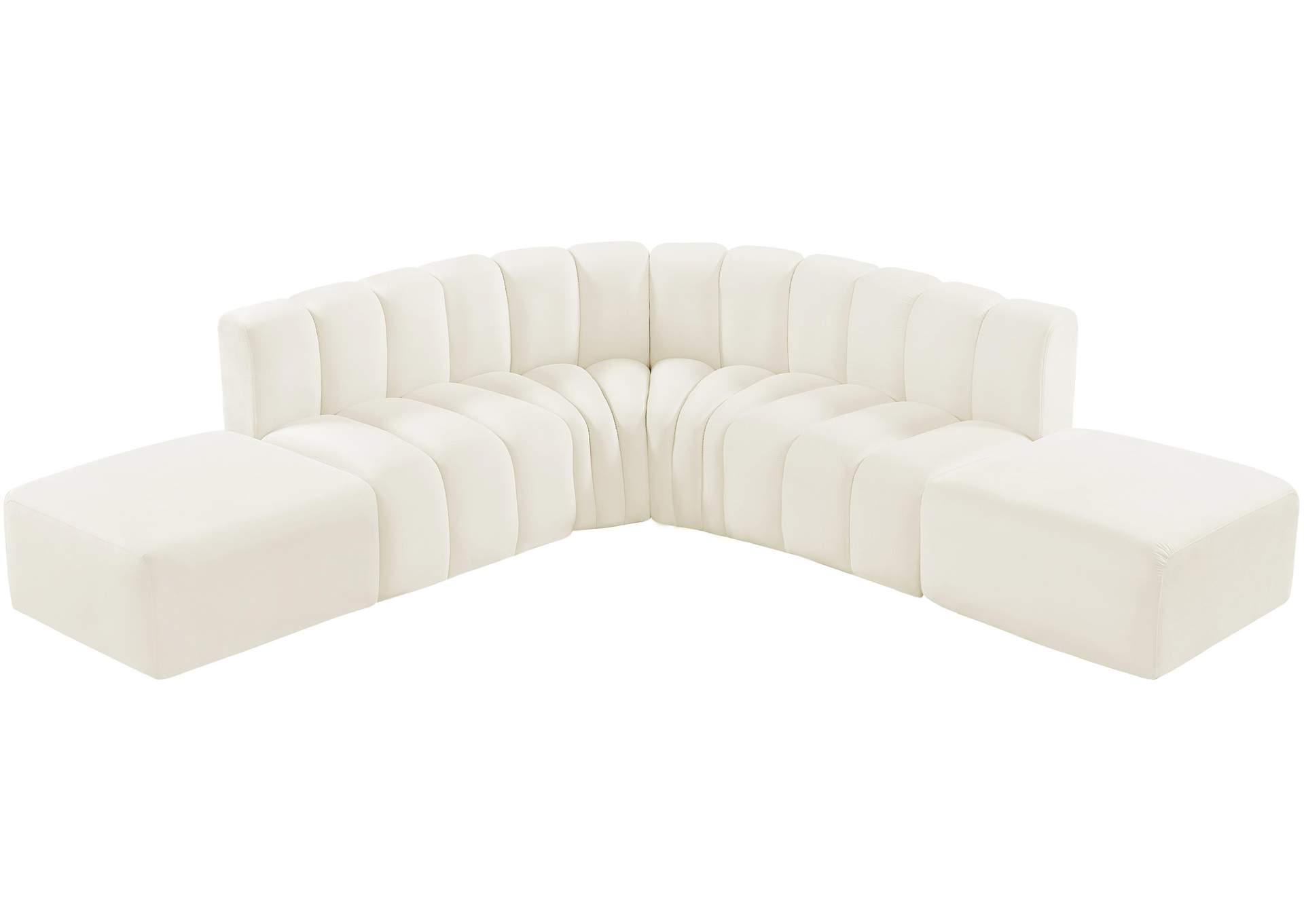 Arc Cream Velvet Modular Sofa,Meridian Furniture