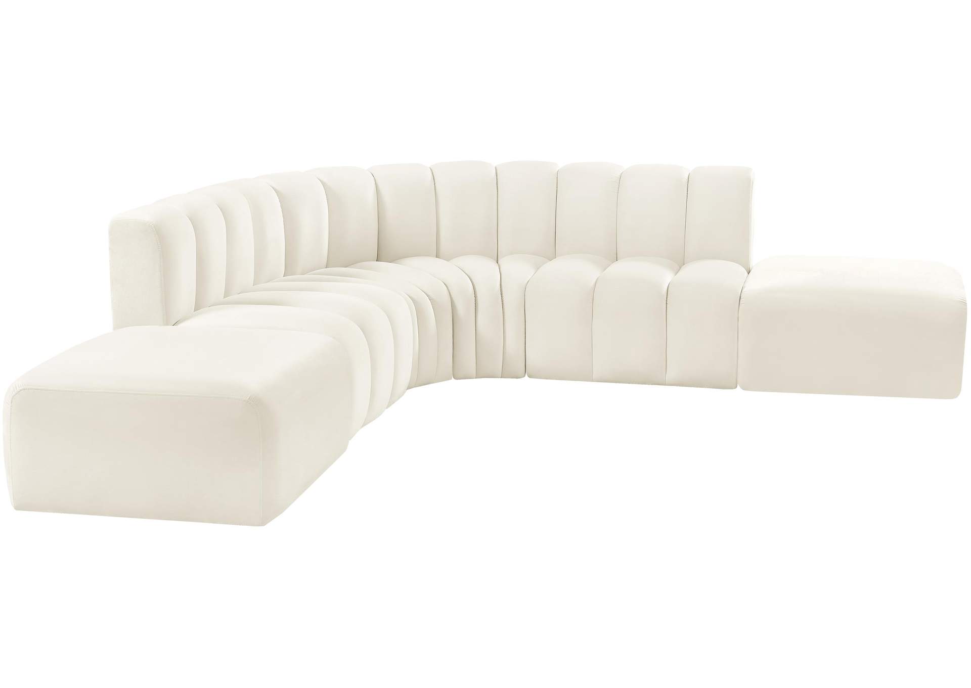 Arc Cream Velvet Modular Sofa,Meridian Furniture