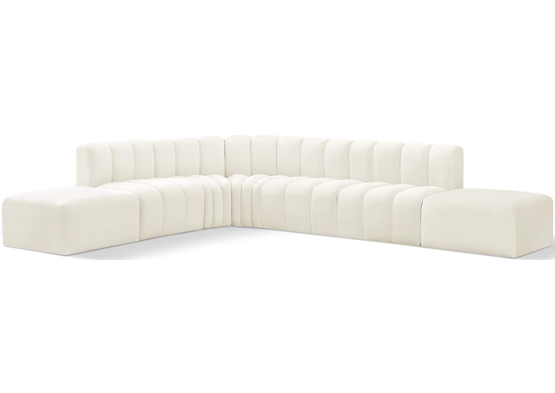 Arc Cream Velvet Modular Sofa,Meridian Furniture