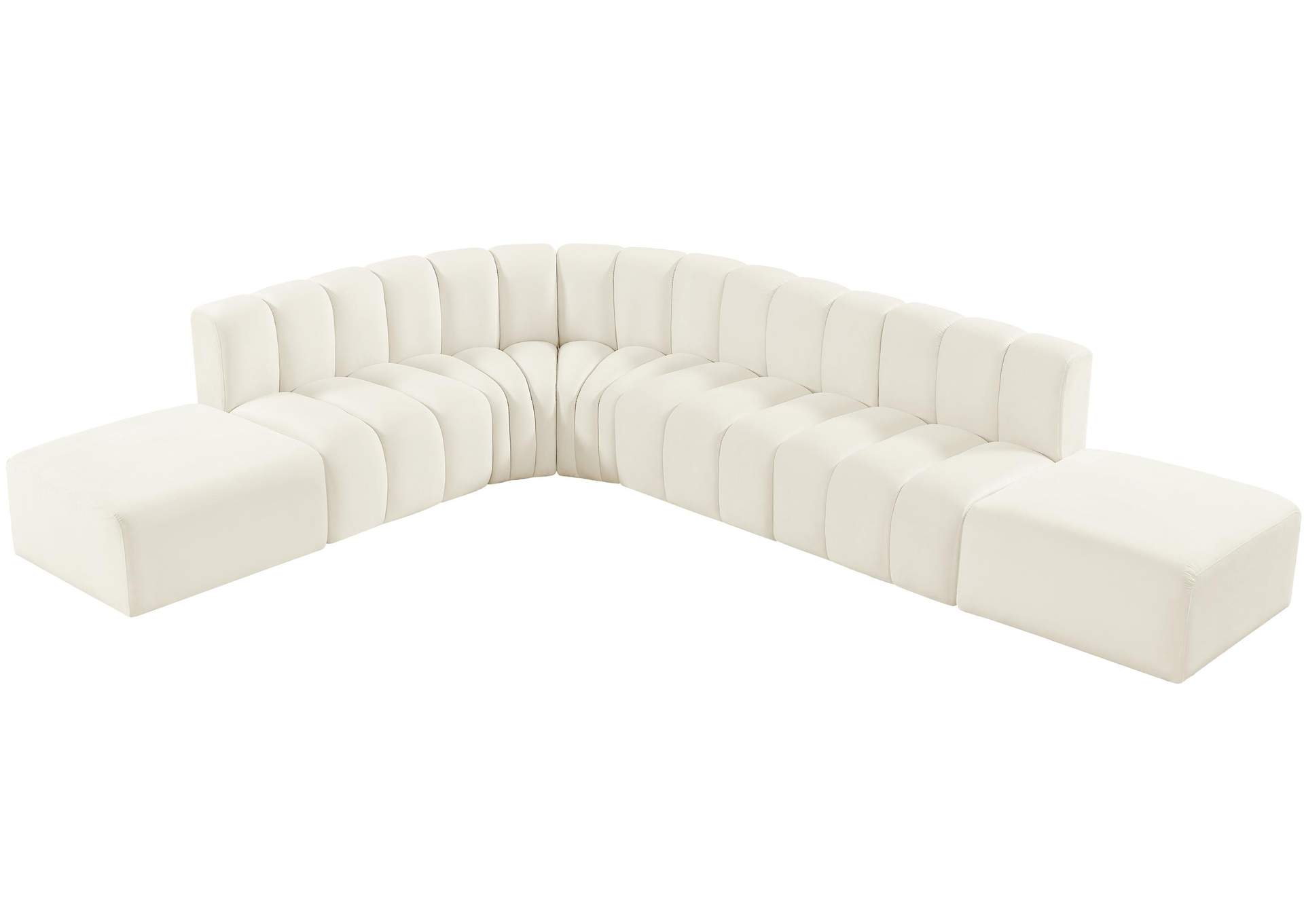 Arc Cream Velvet Modular Sofa,Meridian Furniture