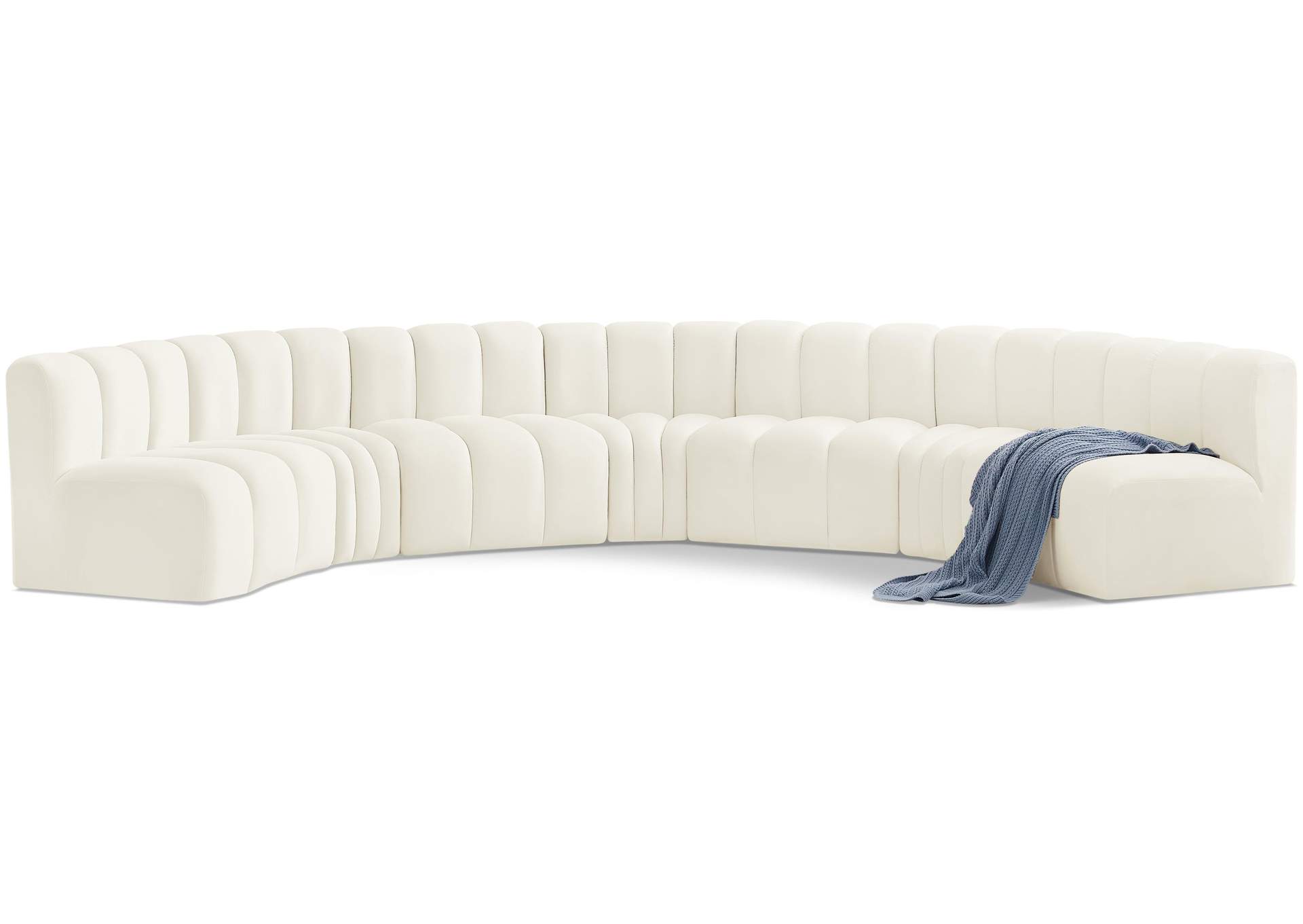 Arc Cream Velvet Modular Sofa,Meridian Furniture