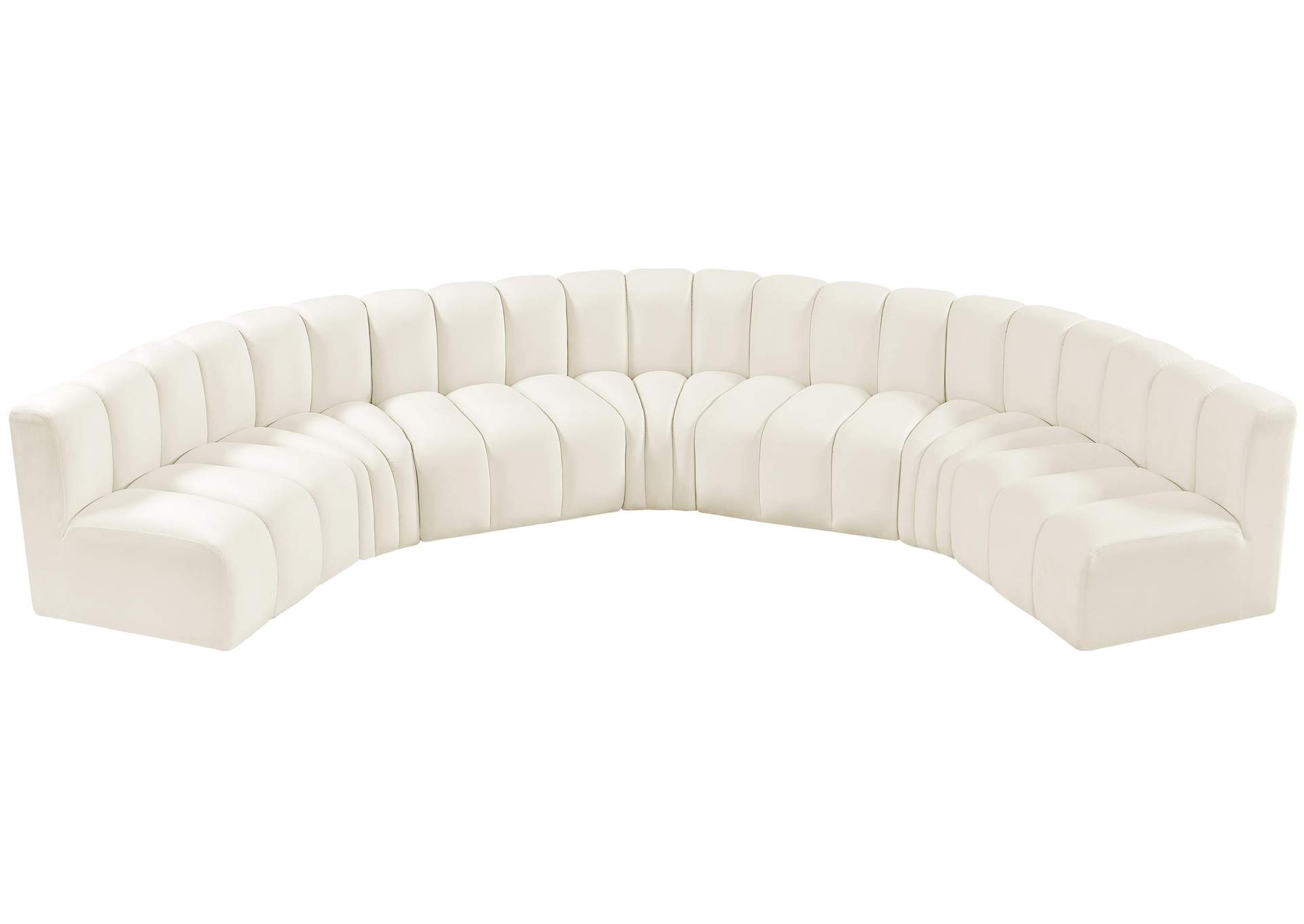 Arc Cream Velvet Modular Sofa,Meridian Furniture