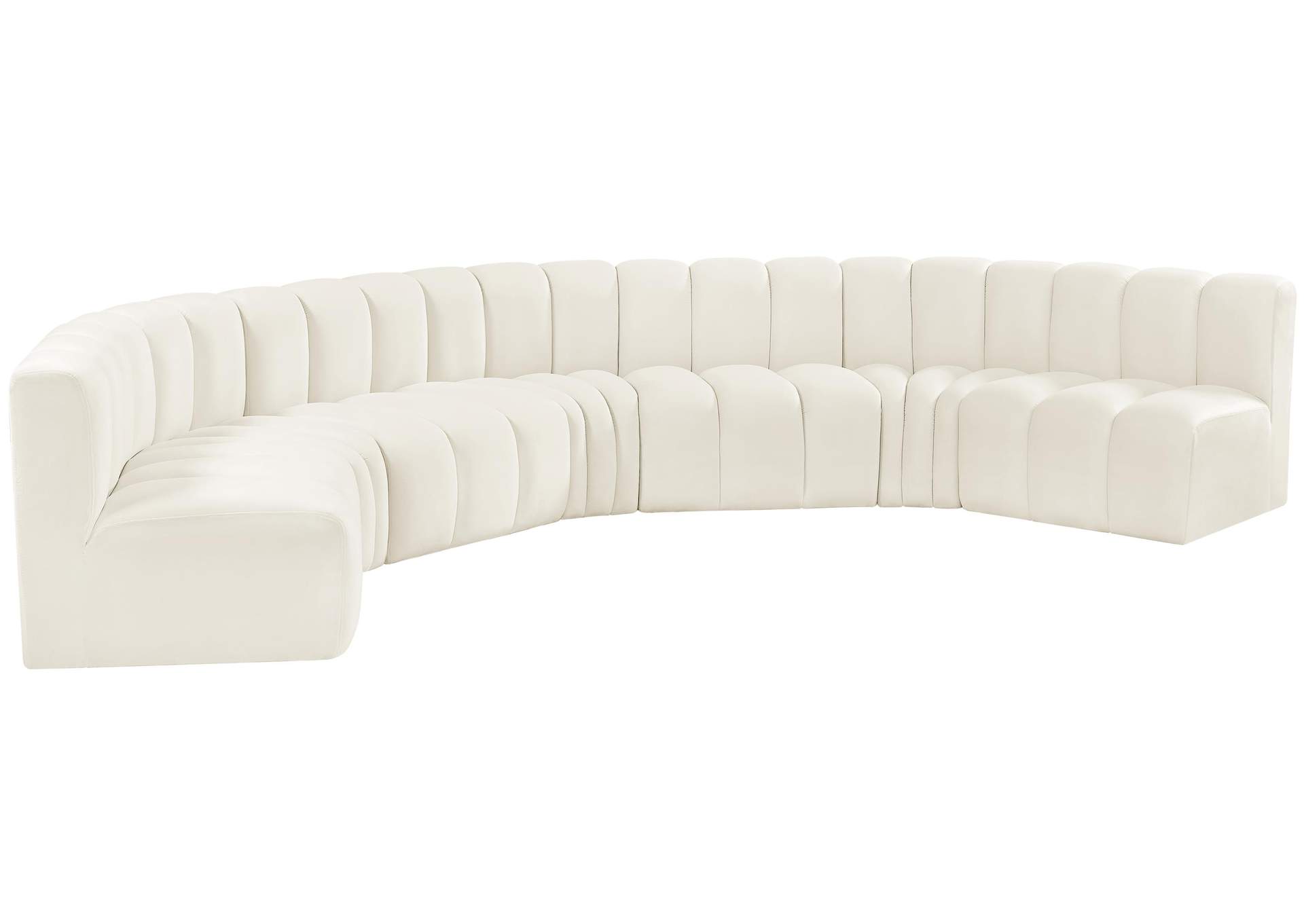 Arc Cream Velvet Modular Sofa,Meridian Furniture