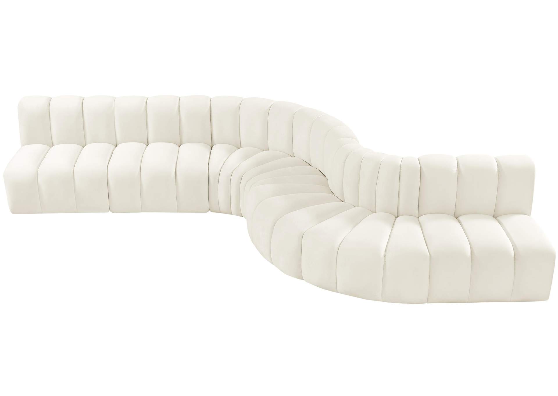 Arc Cream Velvet Modular Sofa,Meridian Furniture