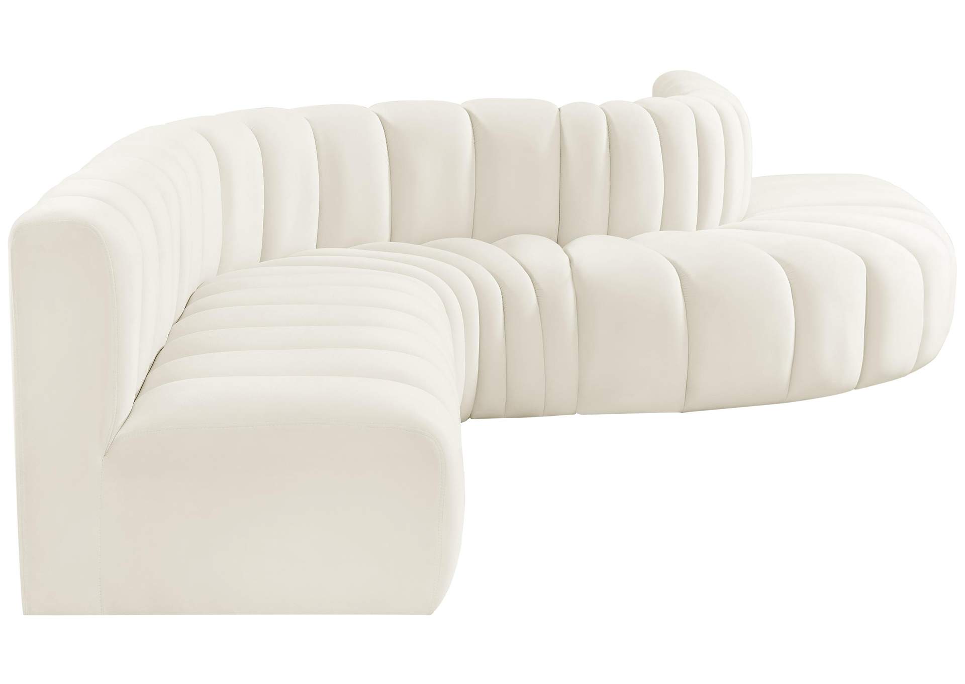 Arc Cream Velvet Modular Sofa,Meridian Furniture