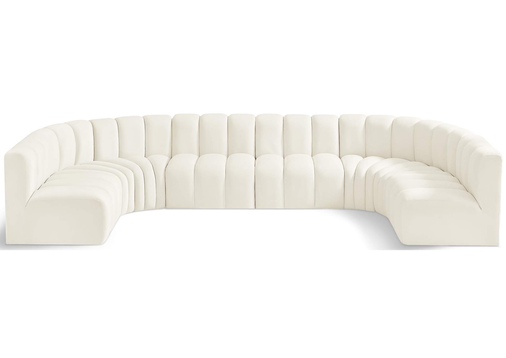 Arc Cream Velvet Modular Sofa,Meridian Furniture