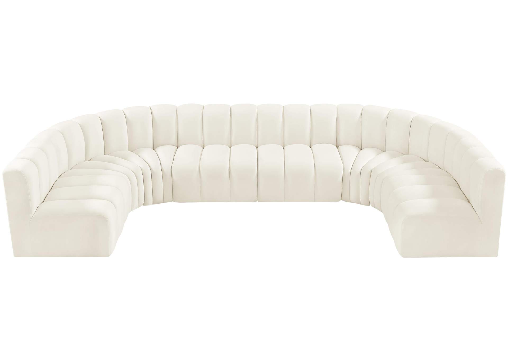 Arc Cream Velvet Modular Sofa,Meridian Furniture