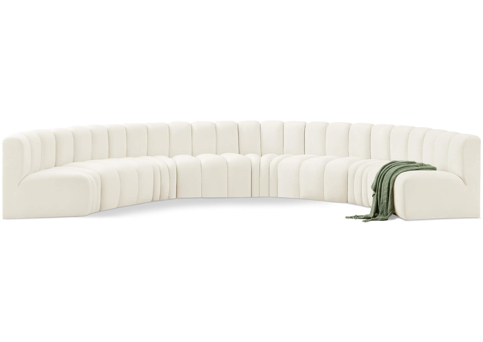 Arc Cream Velvet Modular Sofa,Meridian Furniture