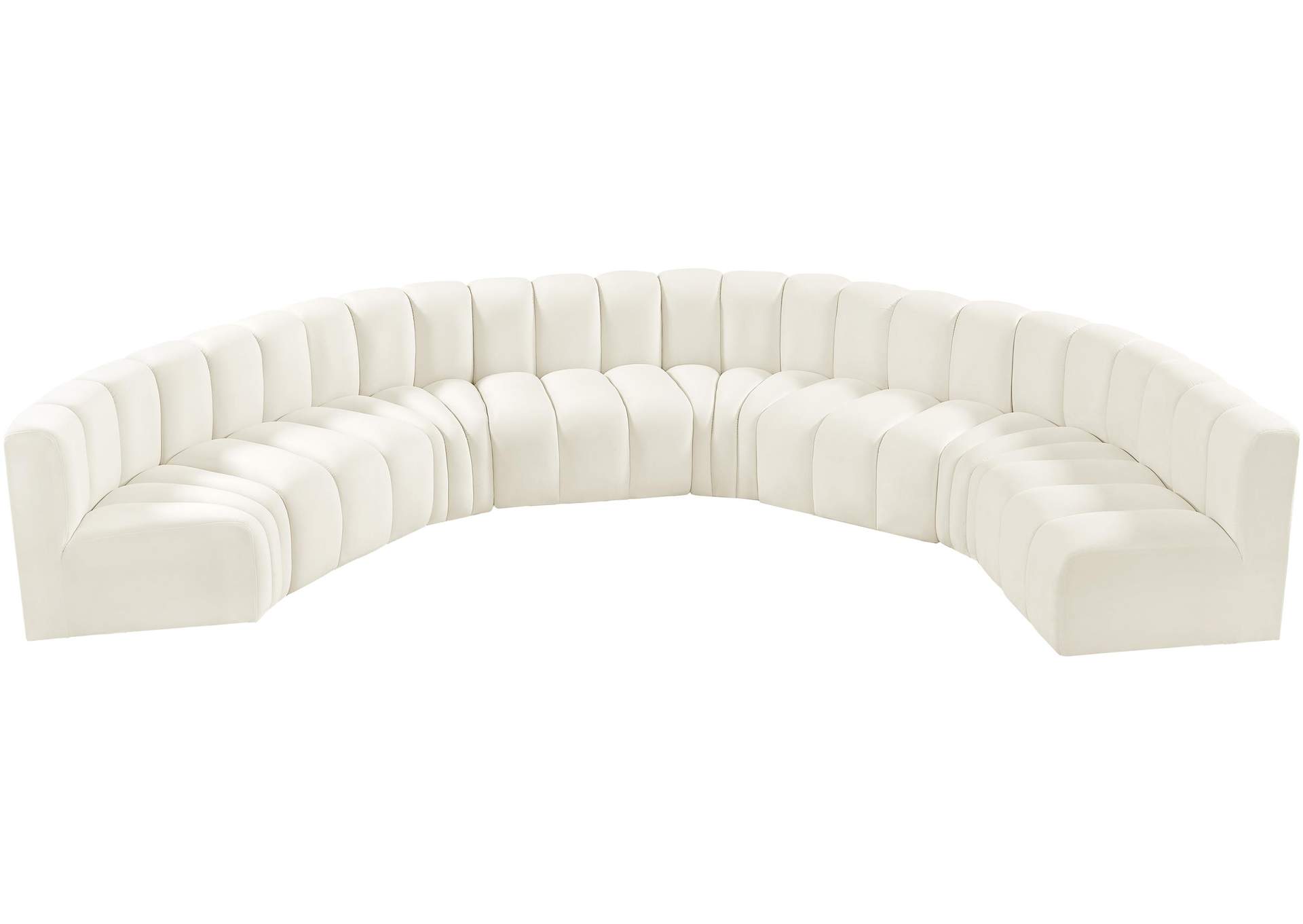 Arc Cream Velvet Modular Sofa,Meridian Furniture