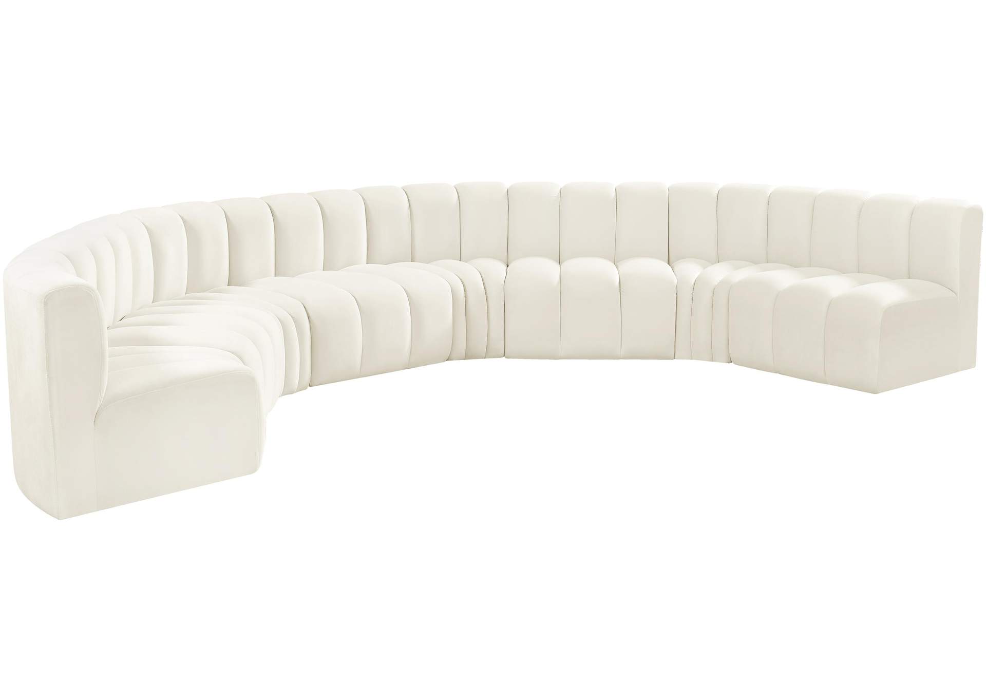 Arc Cream Velvet Modular Sofa,Meridian Furniture