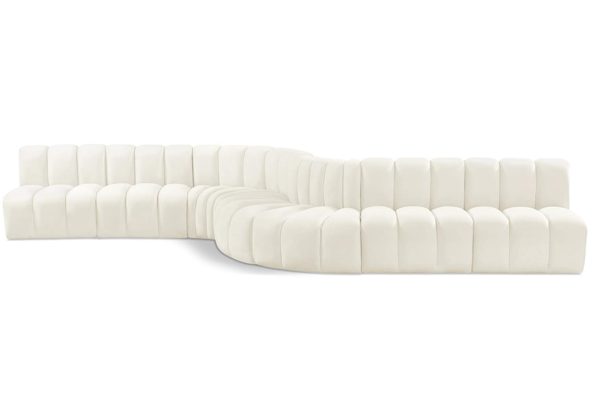 Arc Cream Velvet Modular Sofa,Meridian Furniture