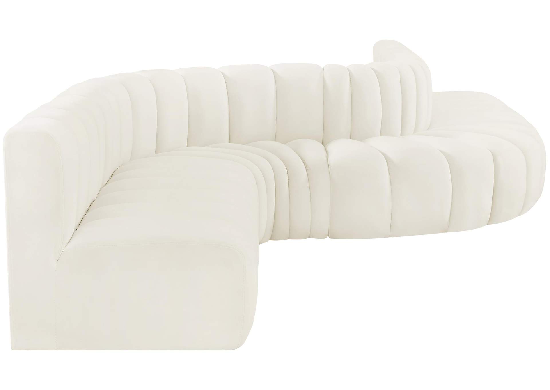 Arc Cream Velvet Modular Sofa,Meridian Furniture