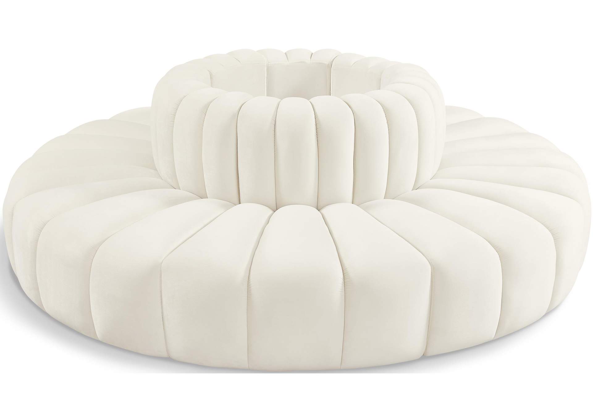 Arc Cream Velvet Modular Sofa,Meridian Furniture