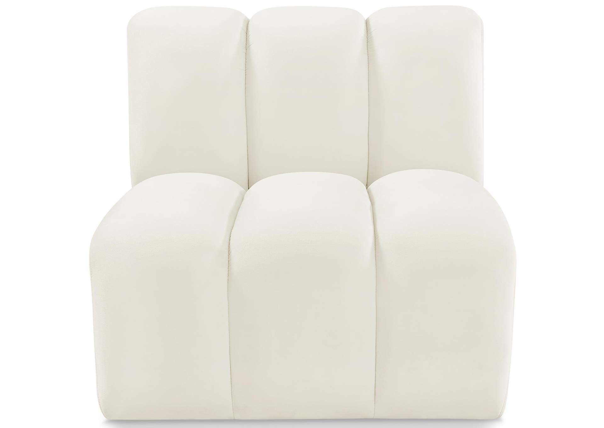 Arc Cream Velvet Straight Chair,Meridian Furniture