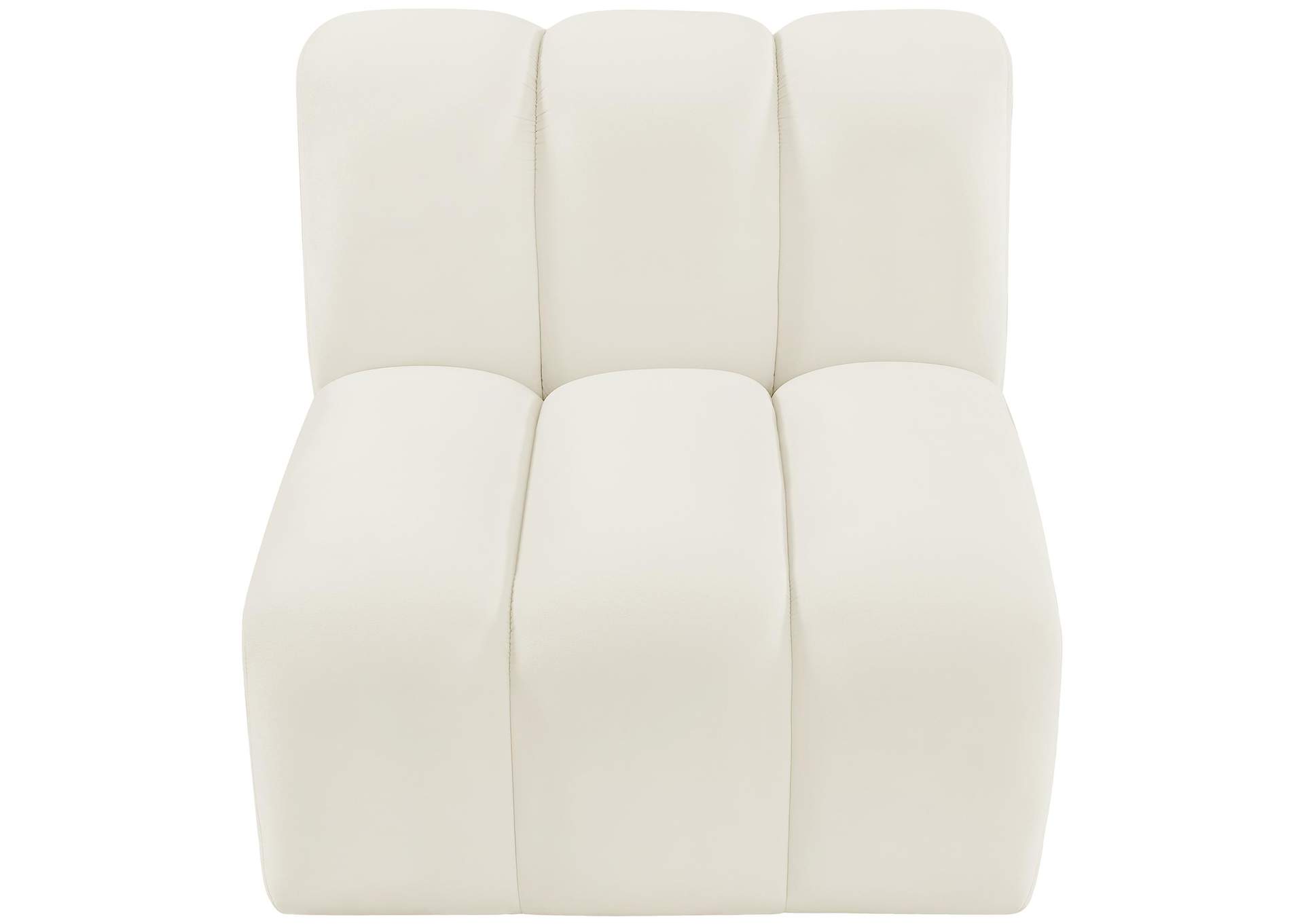 Arc Cream Velvet Straight Chair,Meridian Furniture