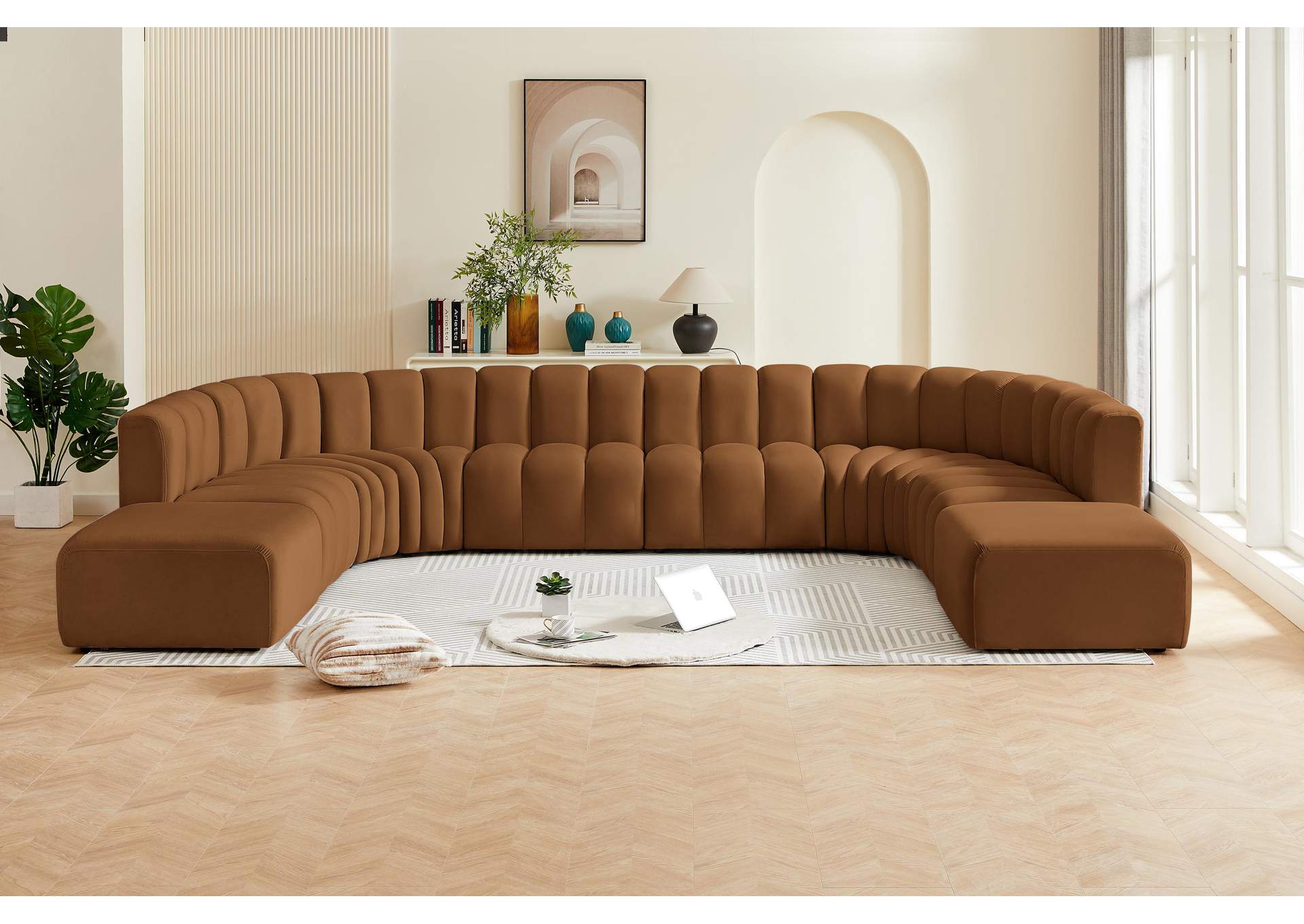 Arc Saddle Velvet Modular Sofa,Meridian Furniture