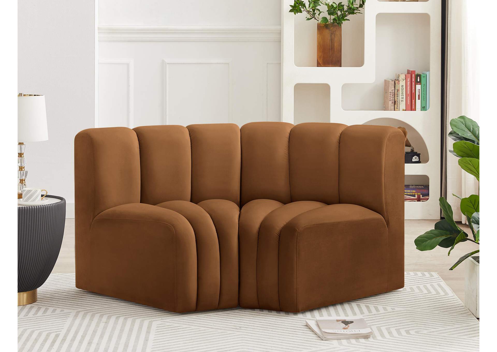 Arc Saddle Velvet Modular Sofa,Meridian Furniture