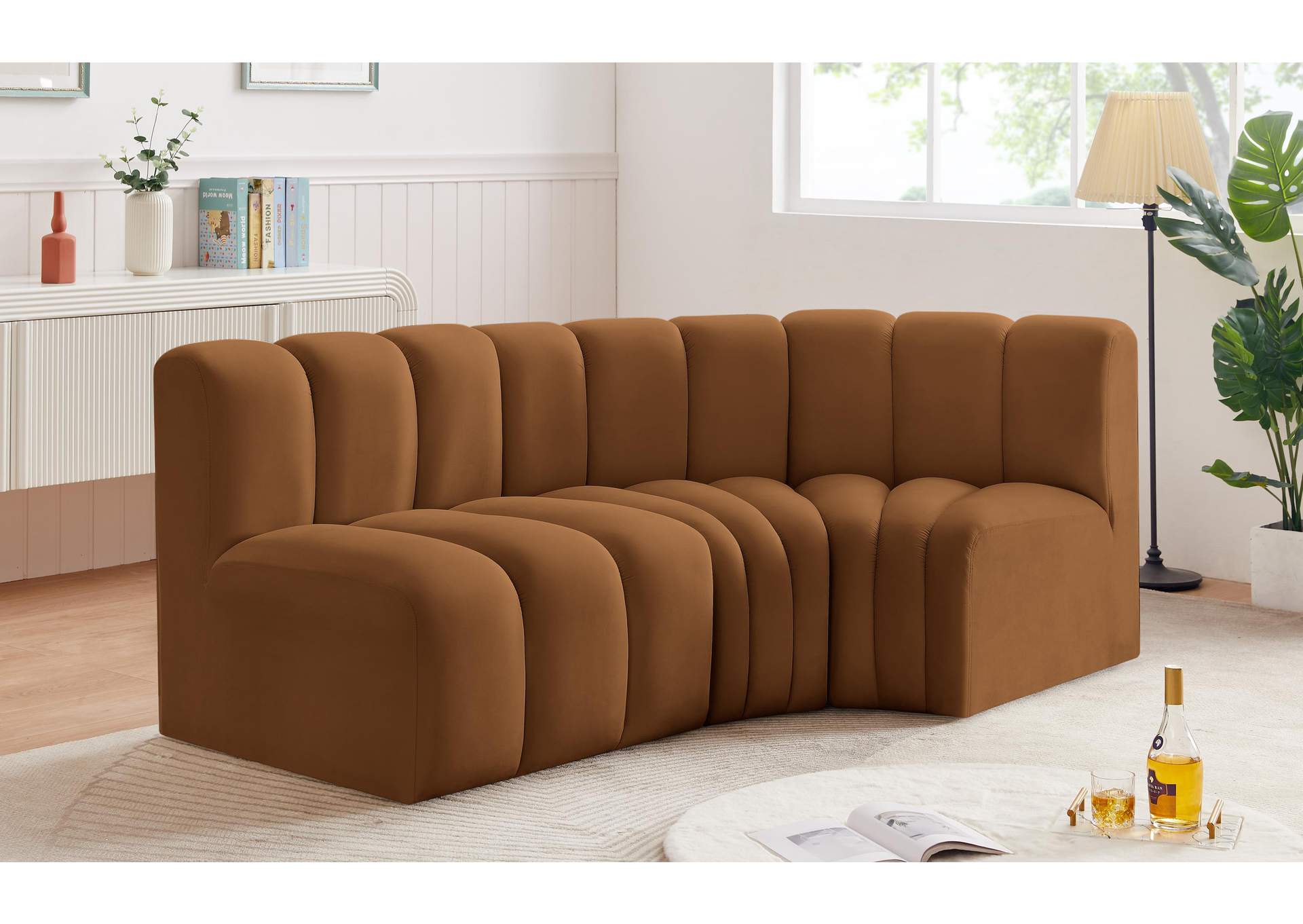 Arc Saddle Velvet Modular Sofa,Meridian Furniture