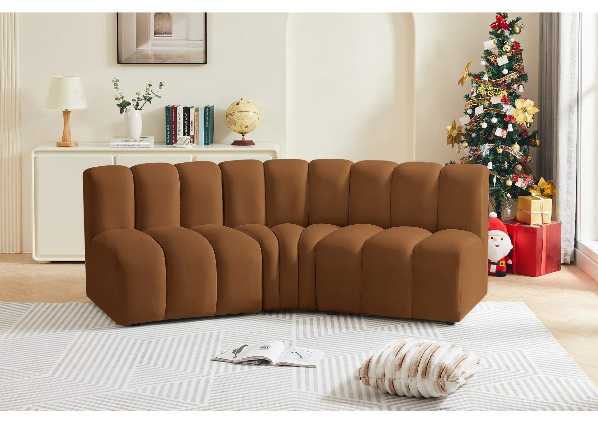 Arc Saddle Velvet Modular Sofa,Meridian Furniture