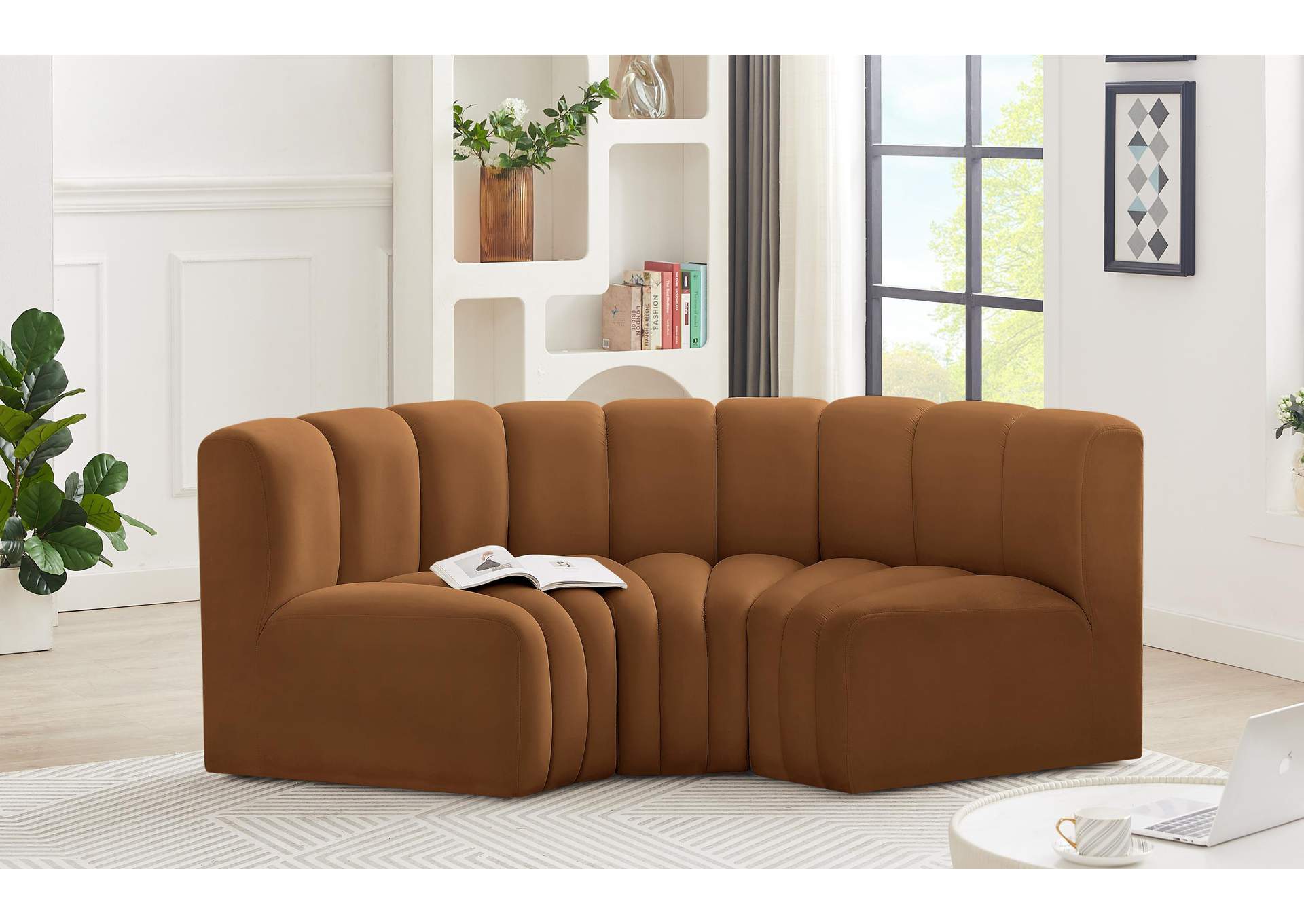 Arc Saddle Velvet Modular Sofa,Meridian Furniture