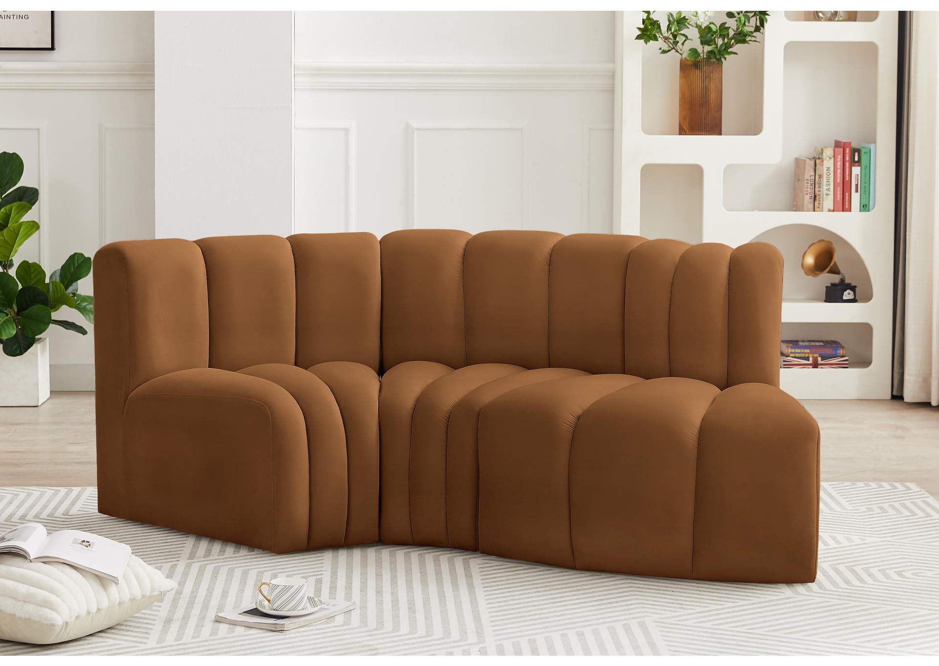 Arc Saddle Velvet Modular Sofa,Meridian Furniture