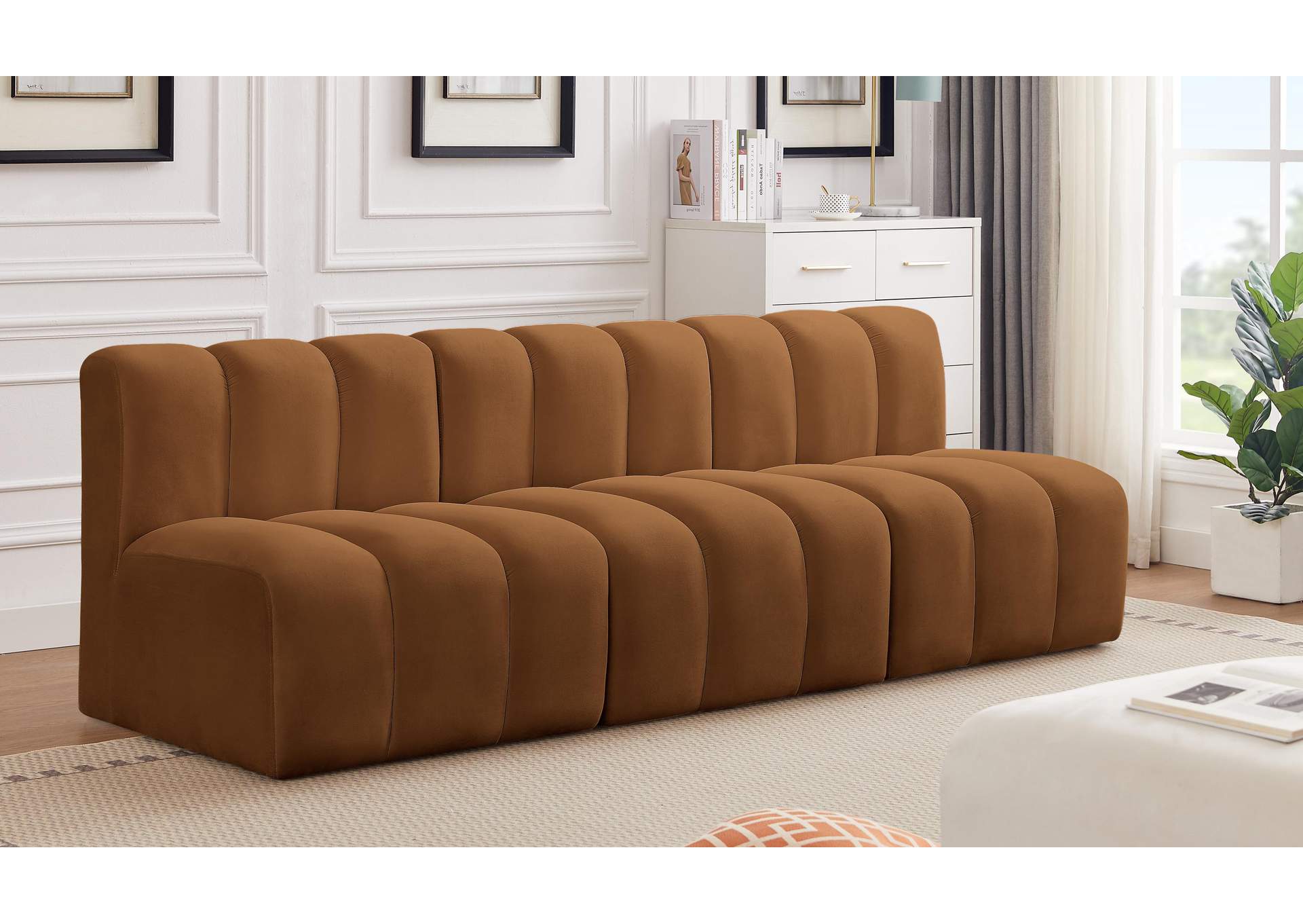 Arc Saddle Velvet Modular Sofa,Meridian Furniture