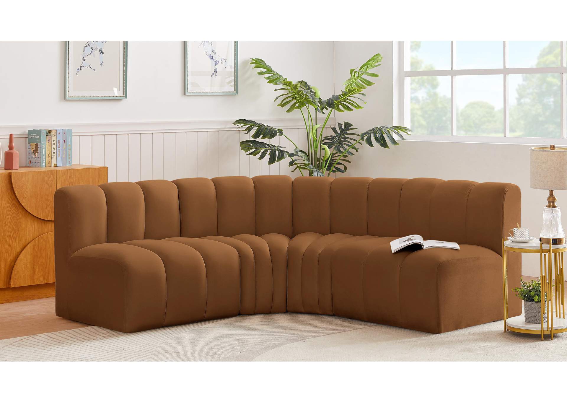 Arc Saddle Velvet Modular Sofa,Meridian Furniture