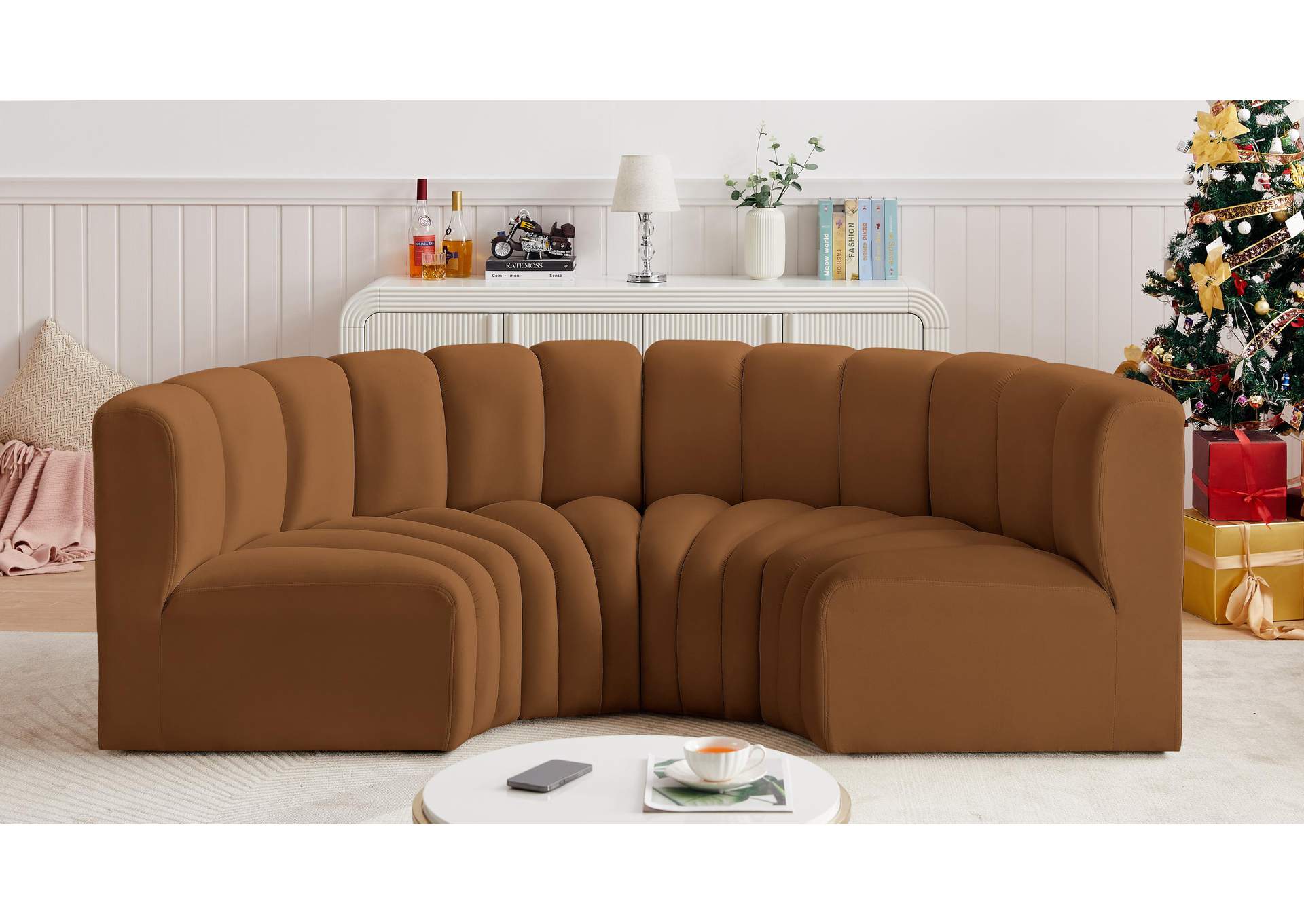 Arc Saddle Velvet Modular Sofa,Meridian Furniture