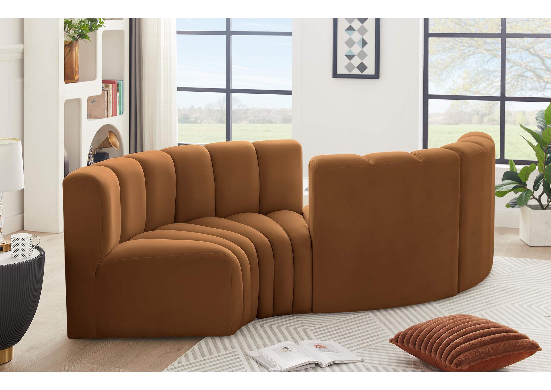 Arc Saddle Velvet Modular Sofa,Meridian Furniture