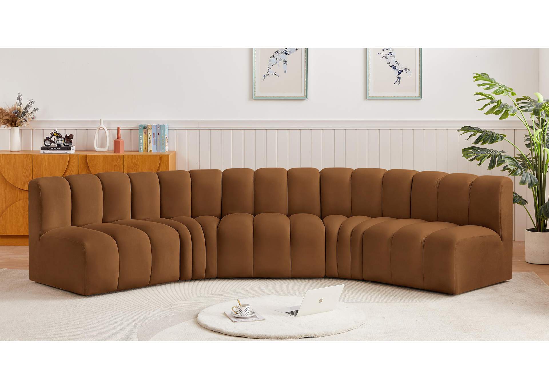 Arc Saddle Velvet Modular Sofa,Meridian Furniture