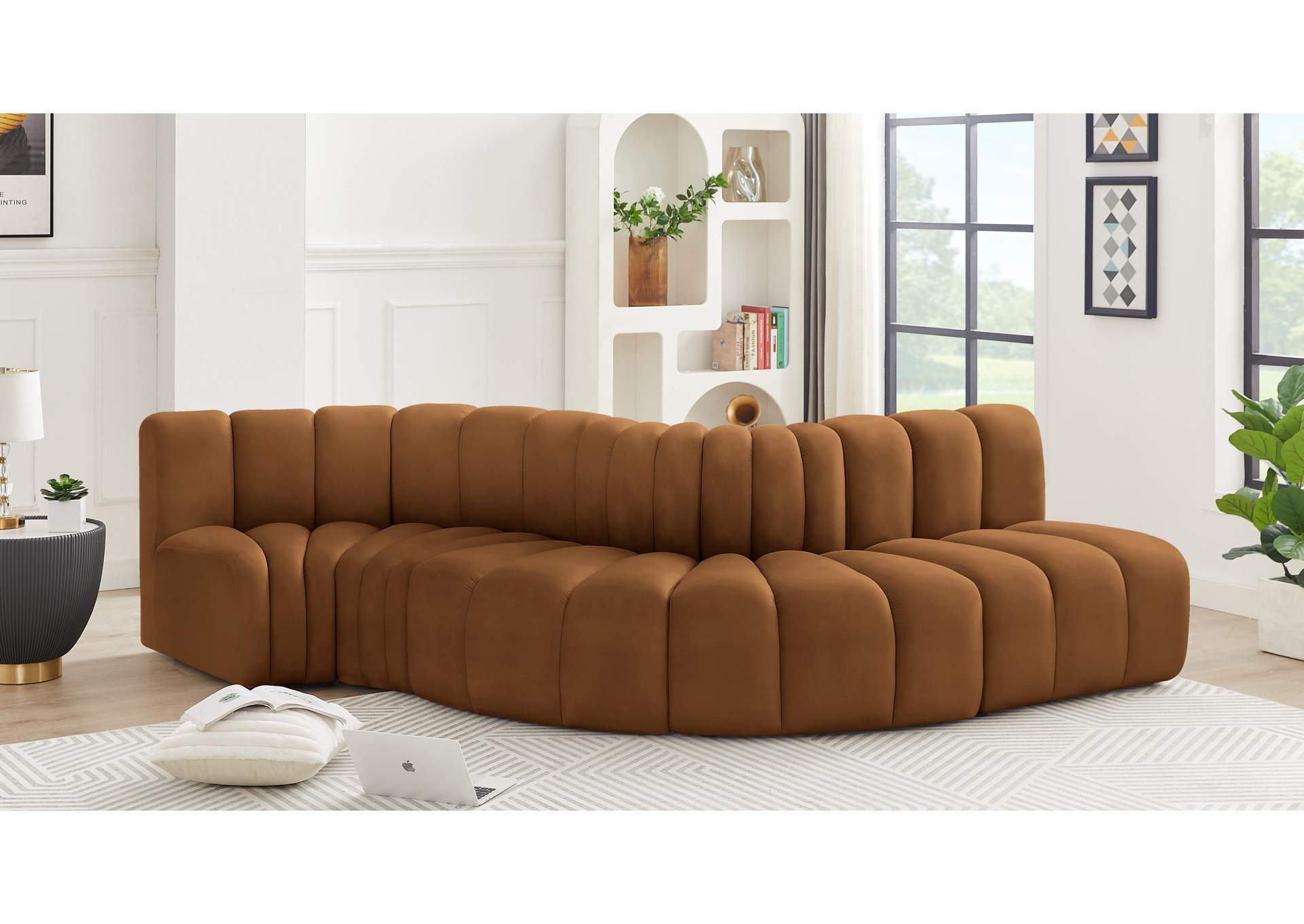 Arc Saddle Velvet Modular Sofa,Meridian Furniture