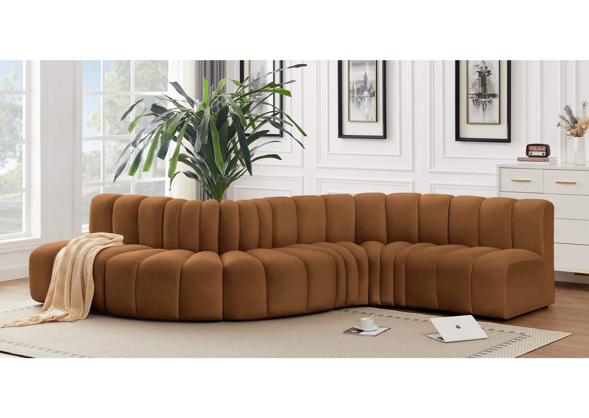 Arc Saddle Velvet Modular Sofa,Meridian Furniture