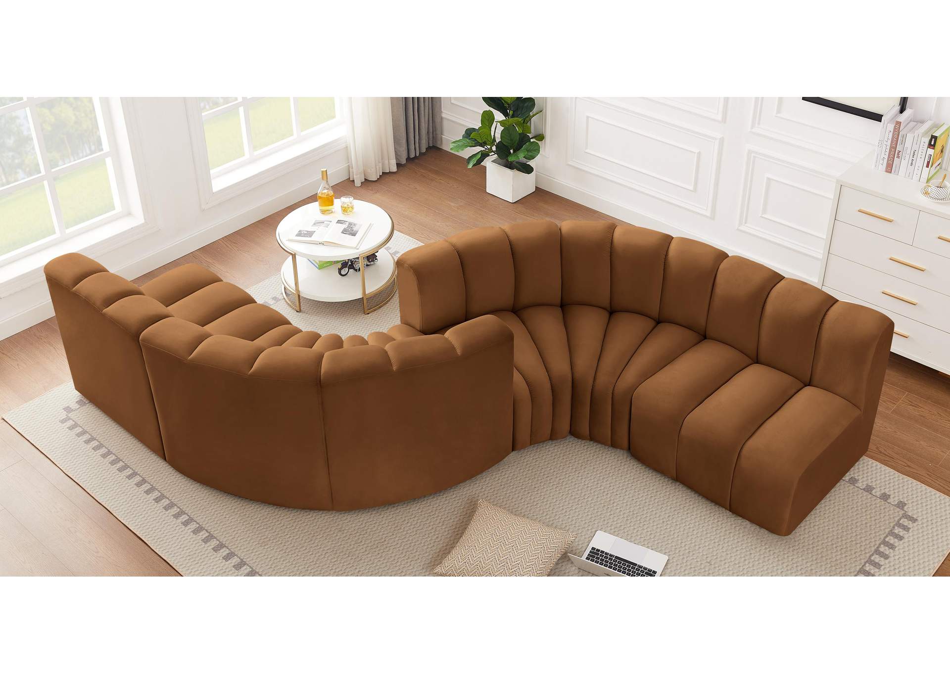 Arc Saddle Velvet Modular Sofa,Meridian Furniture