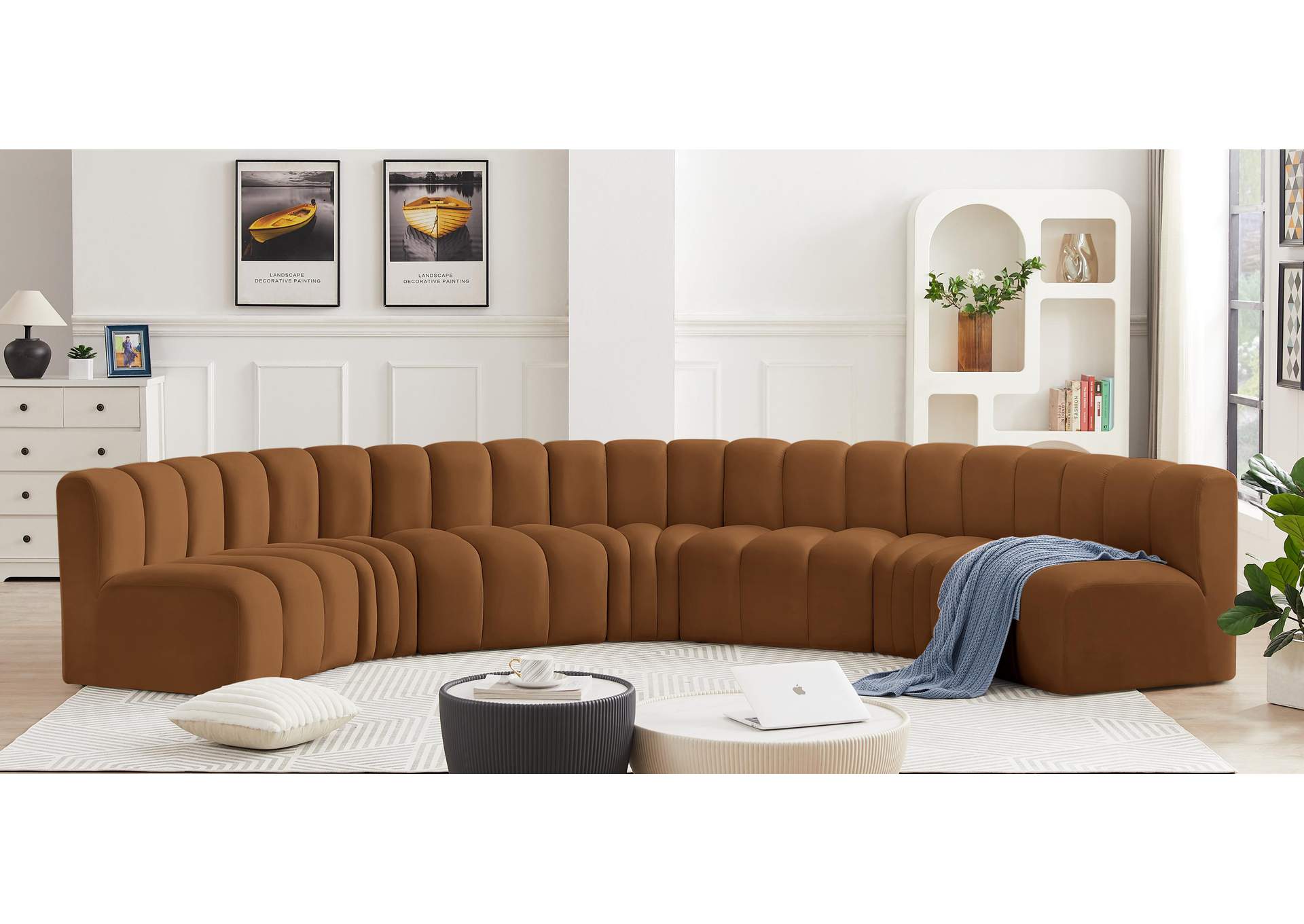 Arc Saddle Velvet Modular Sofa,Meridian Furniture