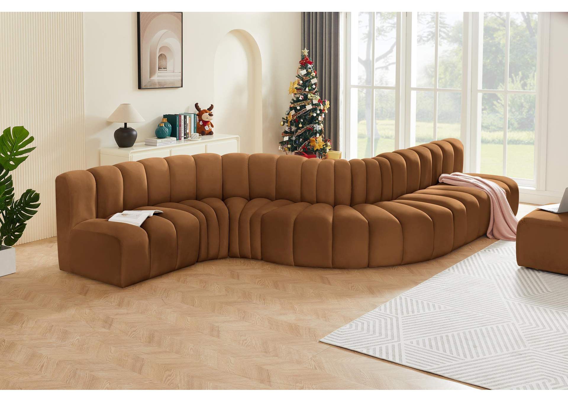 Arc Saddle Velvet Modular Sofa,Meridian Furniture