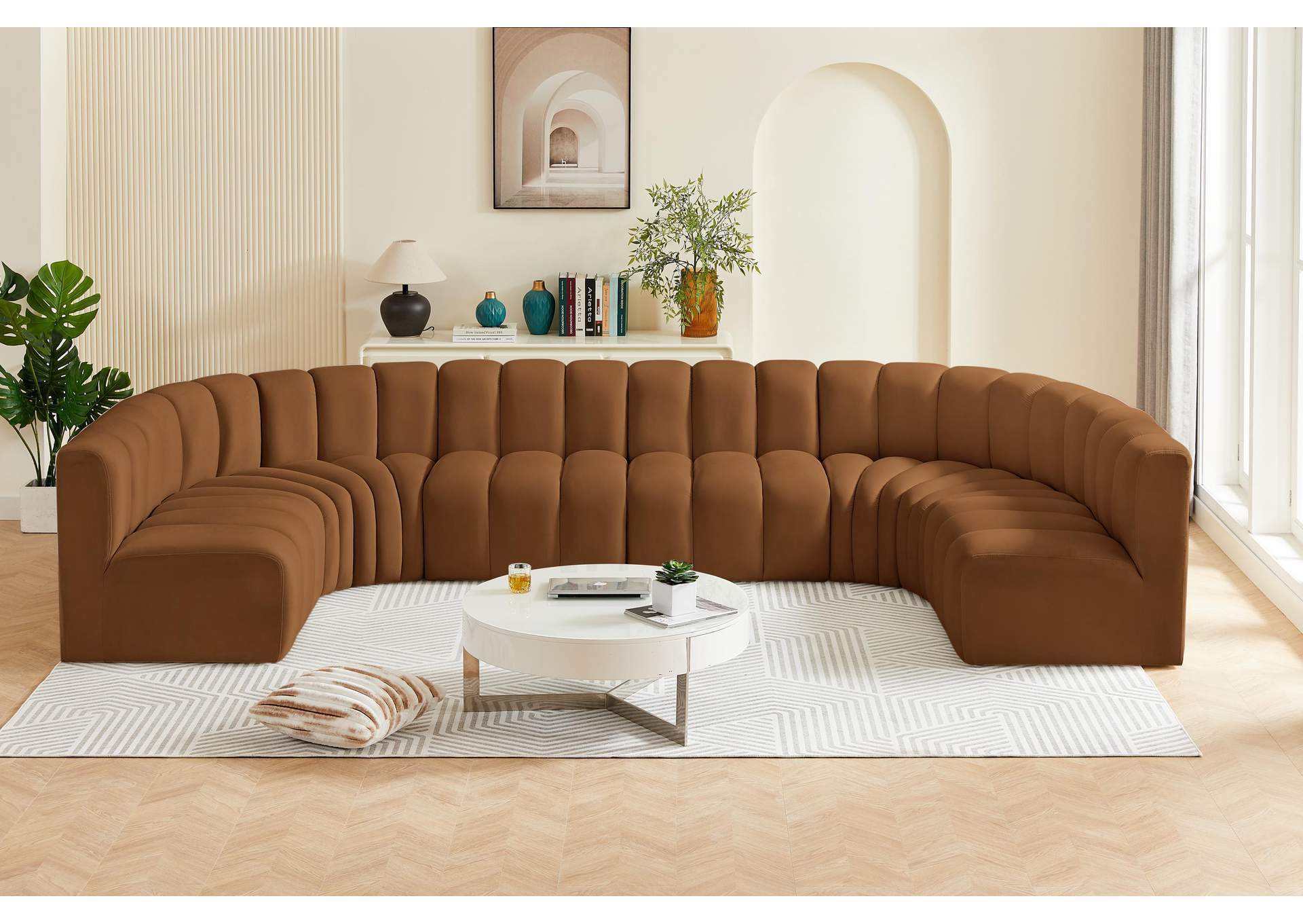 Arc Saddle Velvet Modular Sofa,Meridian Furniture