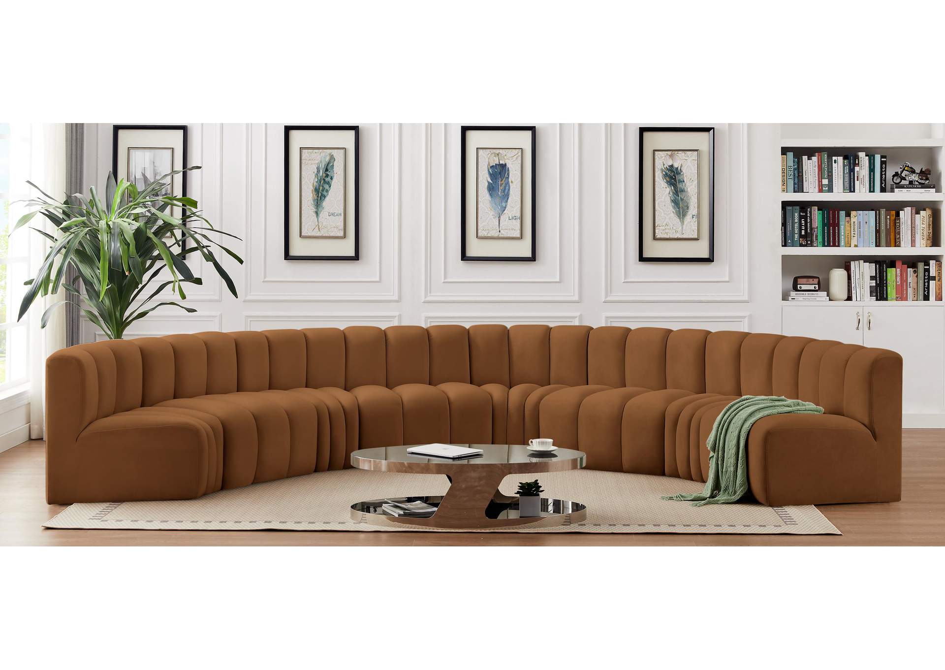 Arc Saddle Velvet Modular Sofa,Meridian Furniture