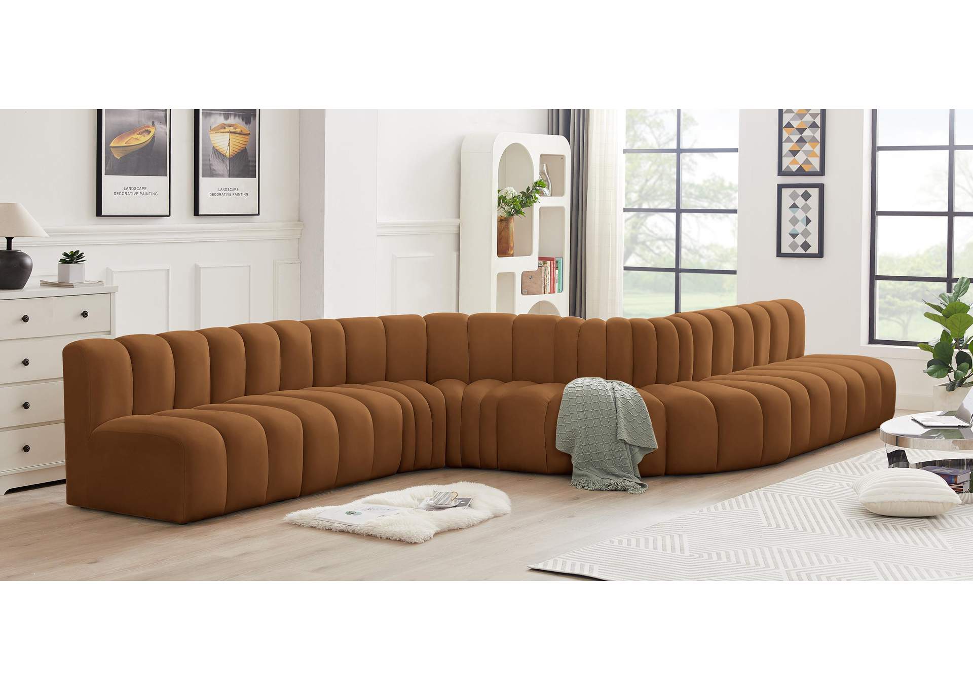 Arc Saddle Velvet Modular Sofa,Meridian Furniture