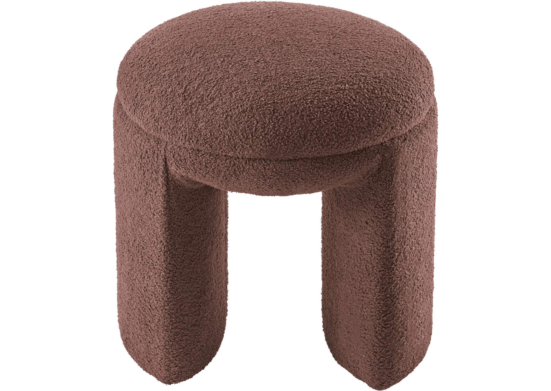 Bowen Brown Faux Shearling Teddy Fabric Ottoman - Stool,Meridian Furniture