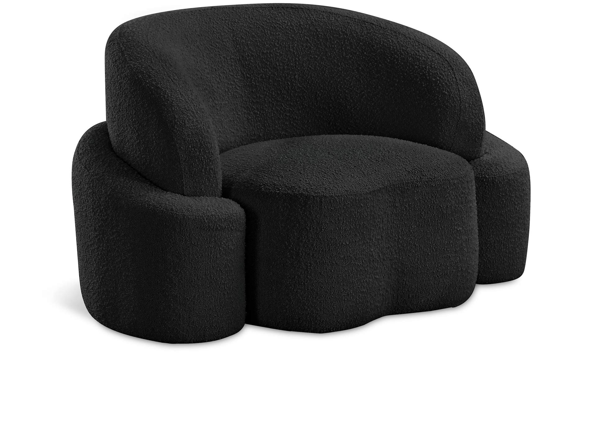 Principessa Black Boucle Fabric Chair,Meridian Furniture