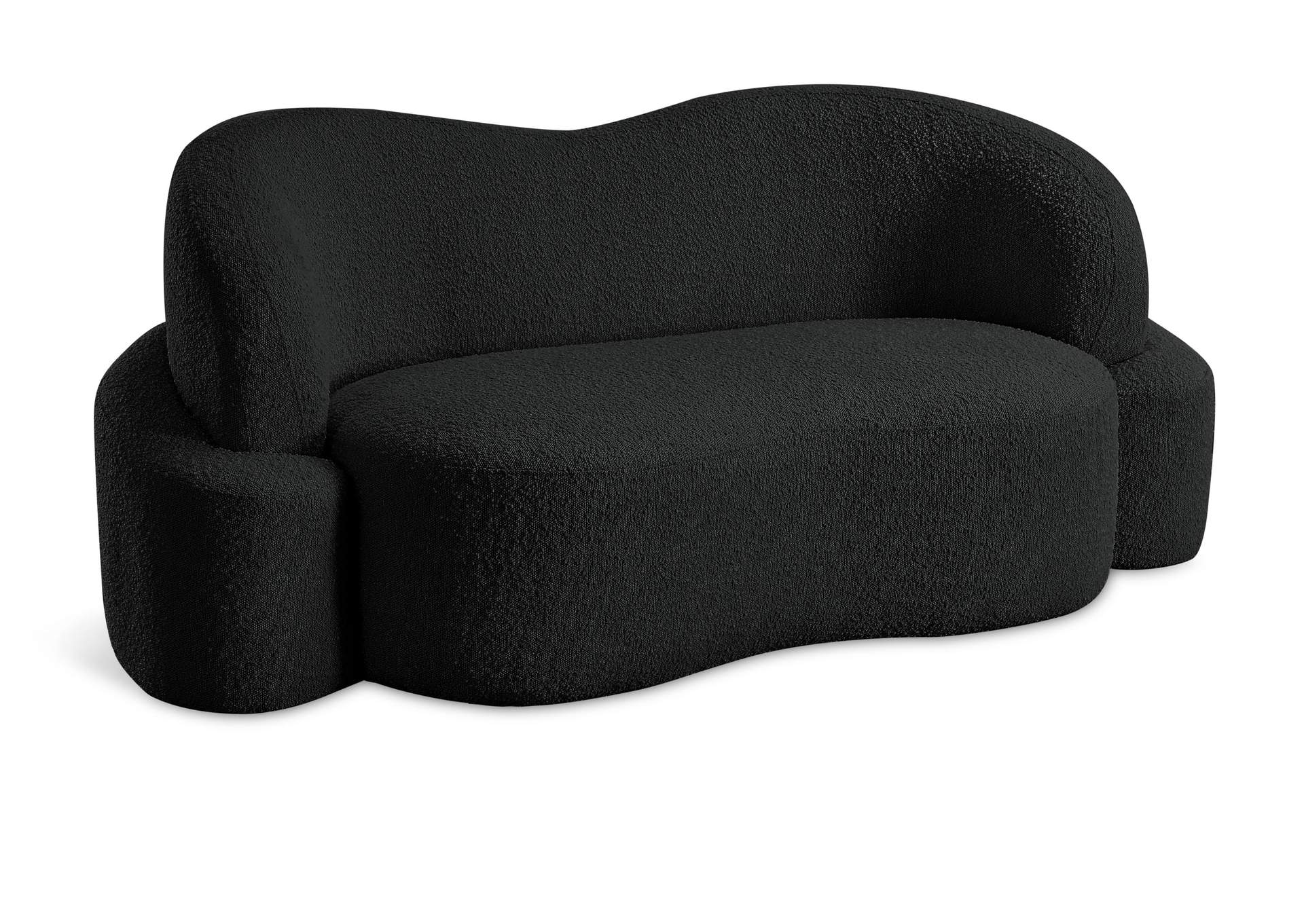 Principessa Black Boucle Fabric Loveseat,Meridian Furniture