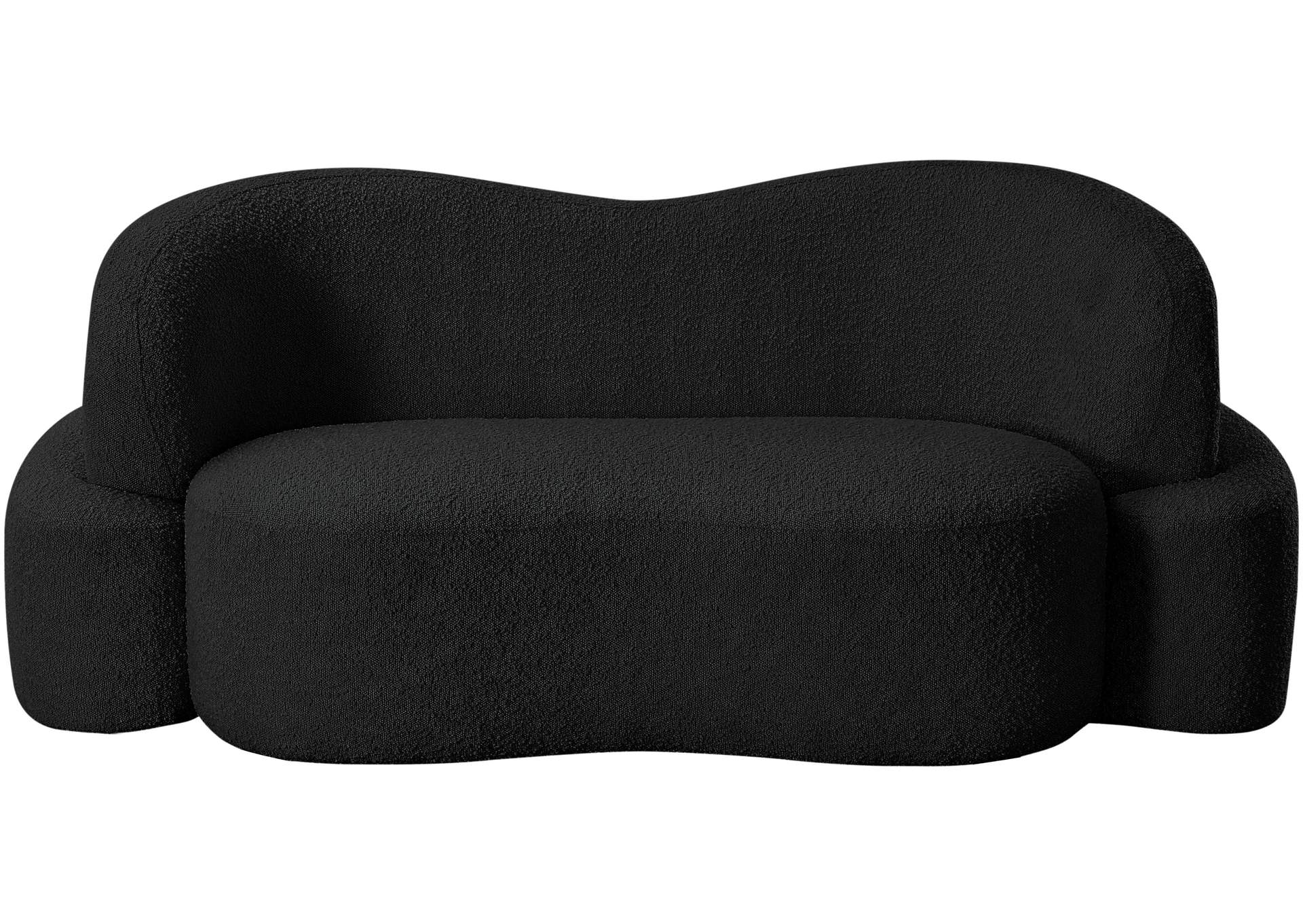 Principessa Black Boucle Fabric Loveseat,Meridian Furniture