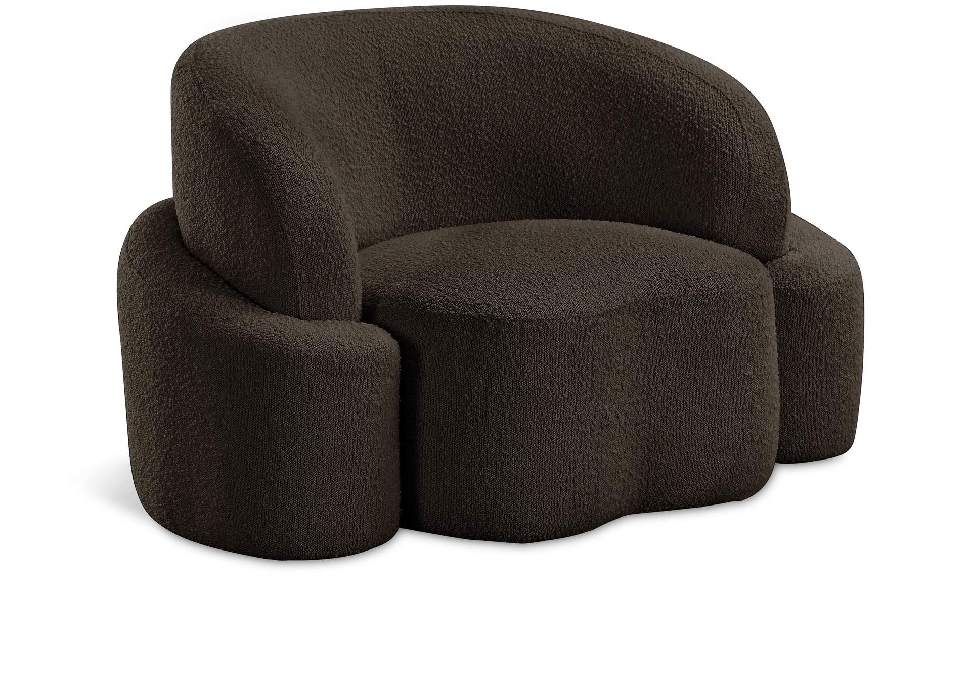 Principessa Brown Boucle Fabric Chair,Meridian Furniture